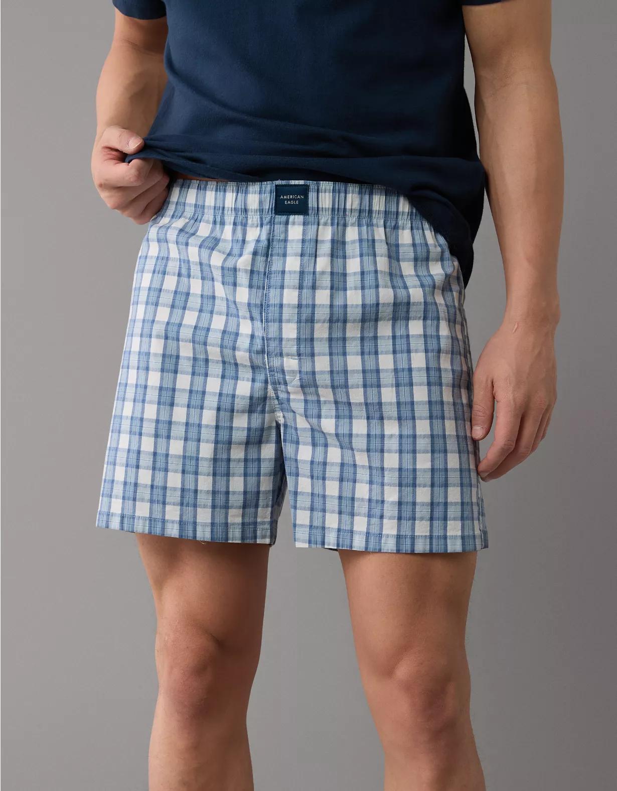 AEO Men's Plaid Stretch Boxer Short Product Image