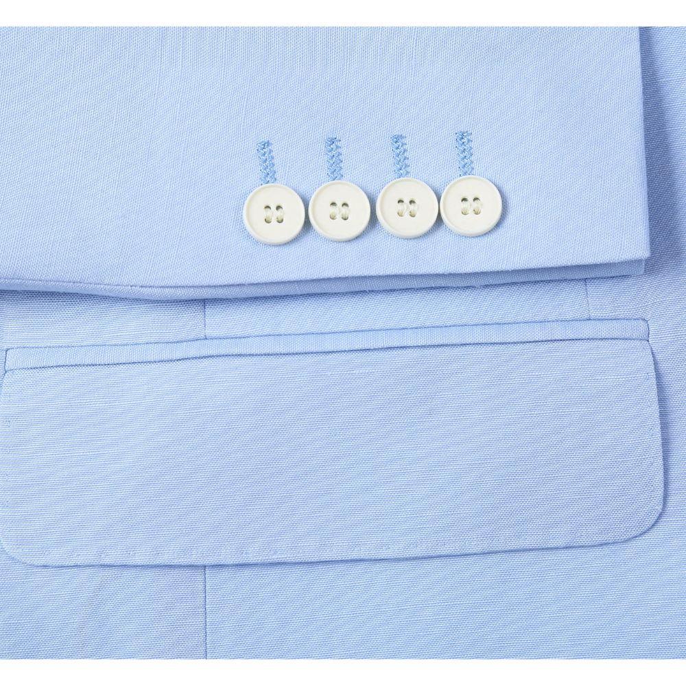Men's Blue 2-Piece Slim Fit Linen Suit Product Image