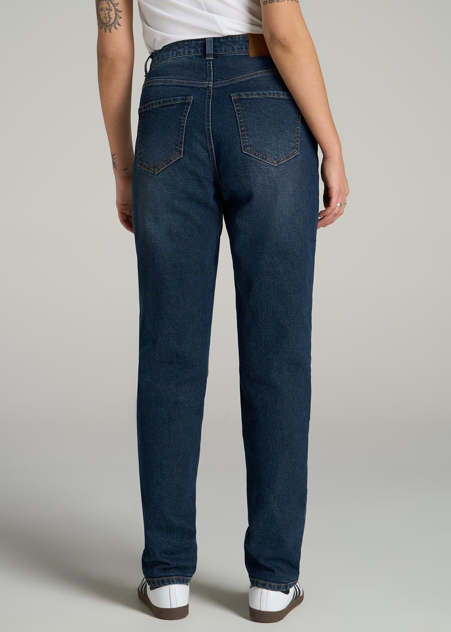 Emma High Rise Relaxed Tapered Tall Women's Jeans in Faded Dark Indigo Product Image