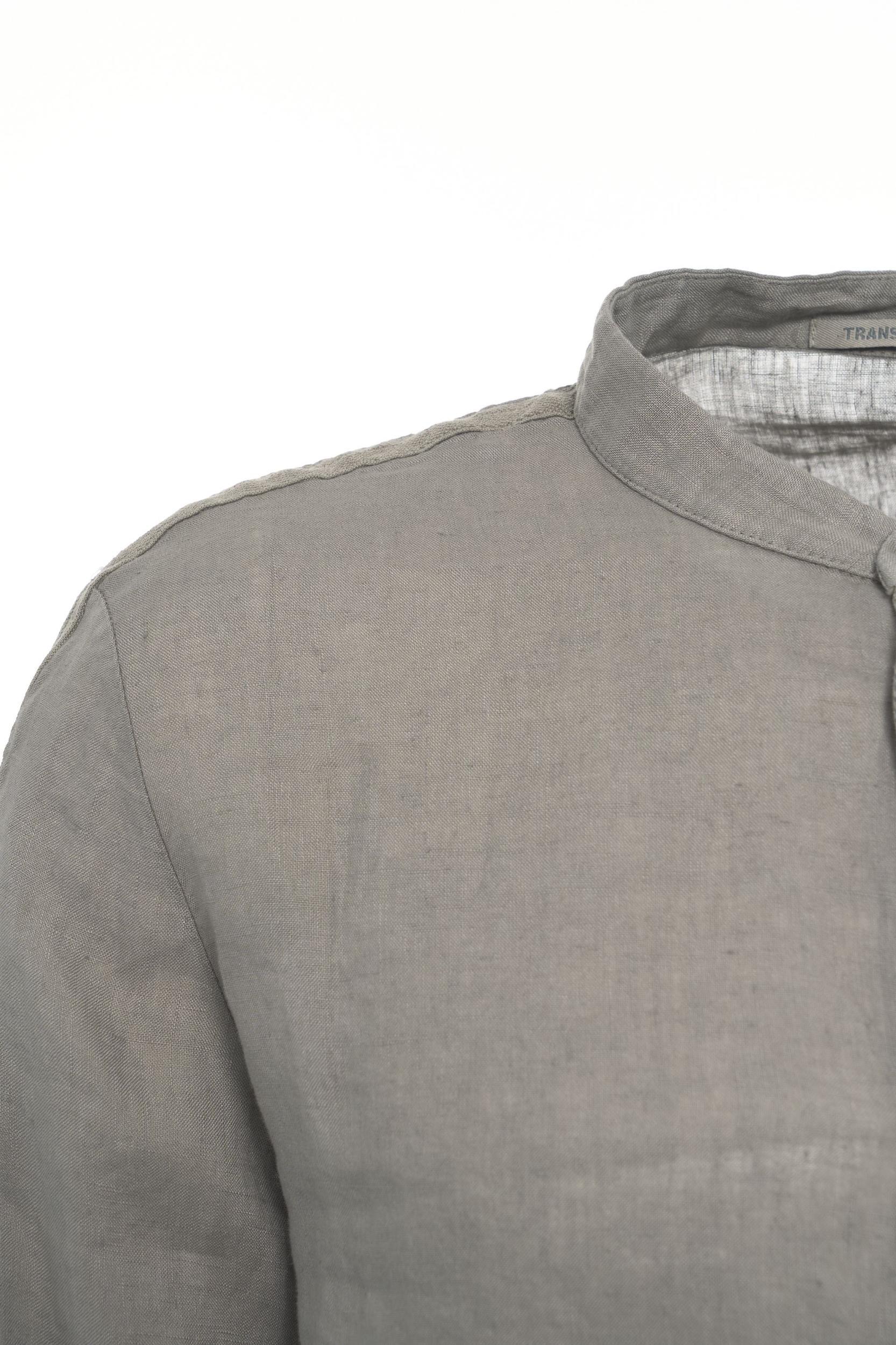 Linen shirt with mandarin collar Product Image