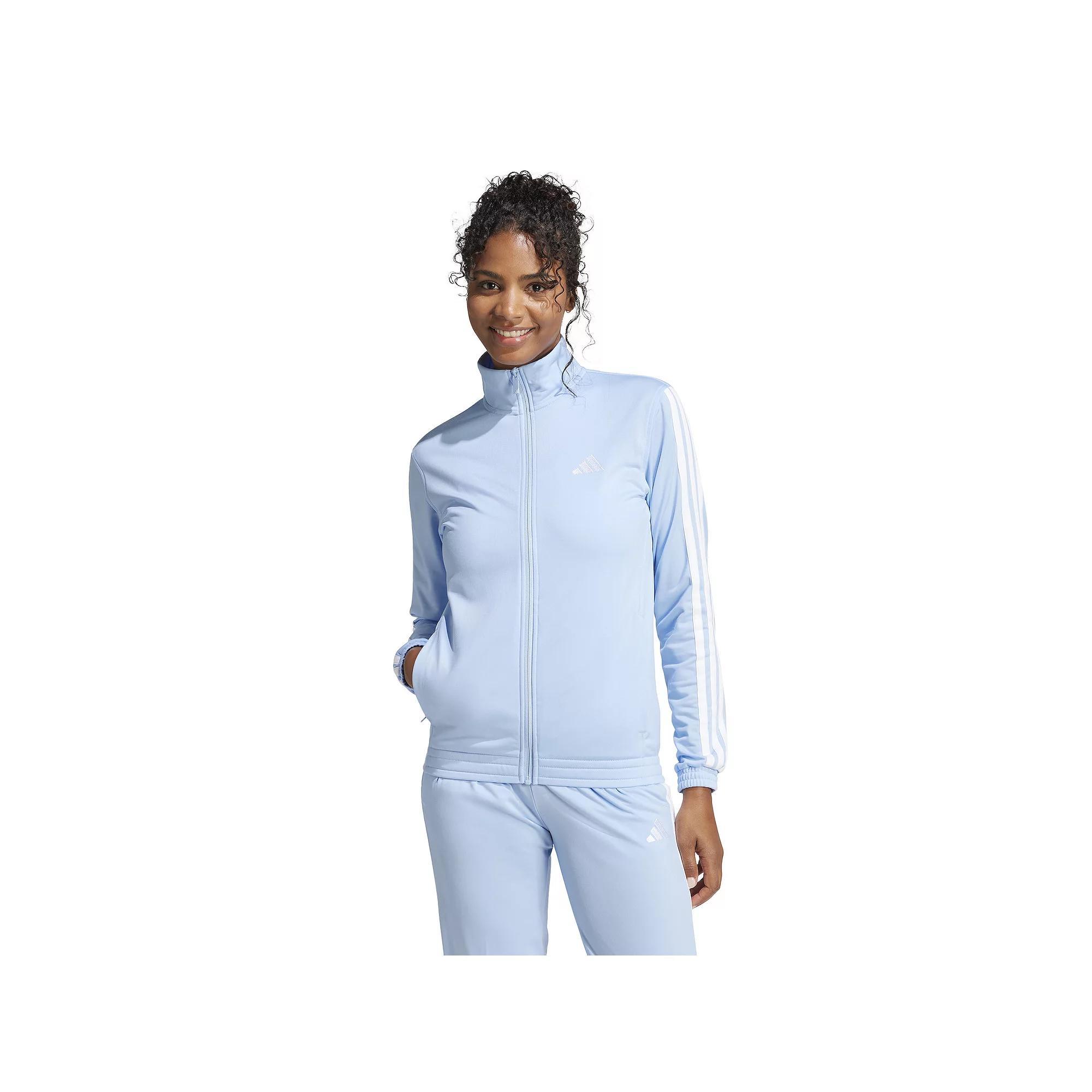 Women's adidas Tricot 3-Stripes Track Top, Size: XL, Blue White Product Image