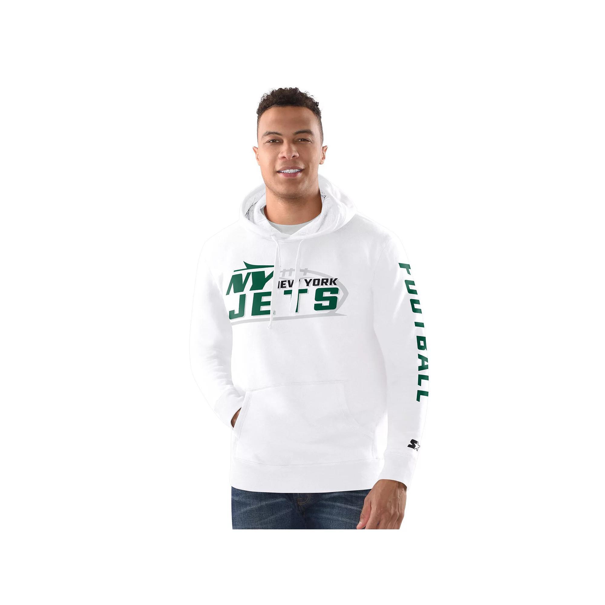 Men's Starter White New York Jets Vintage Pullover Hoodie, Size: XXL Product Image