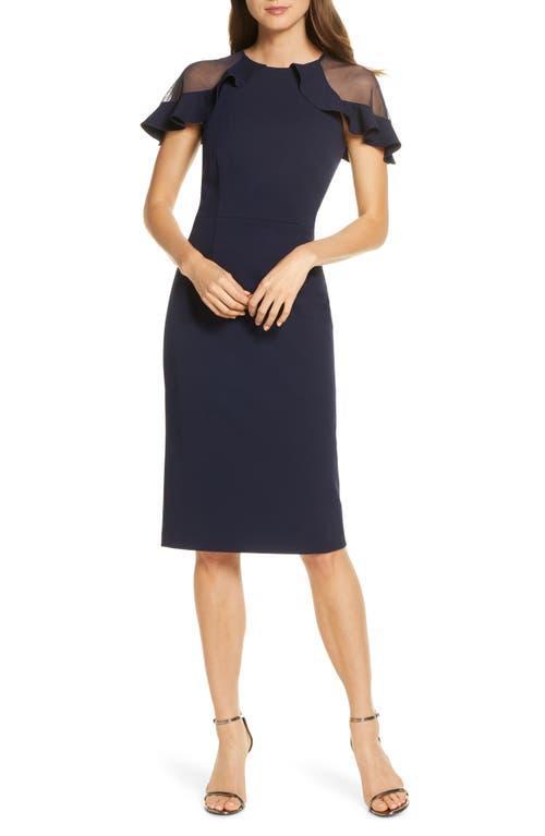 Eliza J Ruffle Sleeve Cocktail Dress Product Image