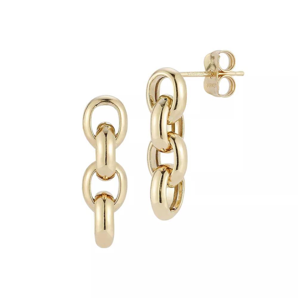 LUMINOR GOLD 14k Gold Dainty Link Drop Earrings, Women's Product Image