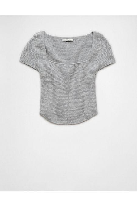 AE Cropped Short-Sleeve Sweater Women's Product Image