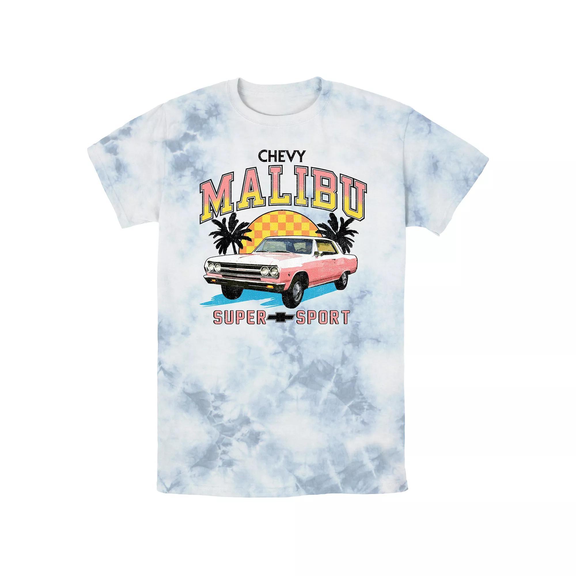 Men's Chevy Malibu Super Sport Bombard Wash Graphic Tee, Size: Small, White Blue Product Image