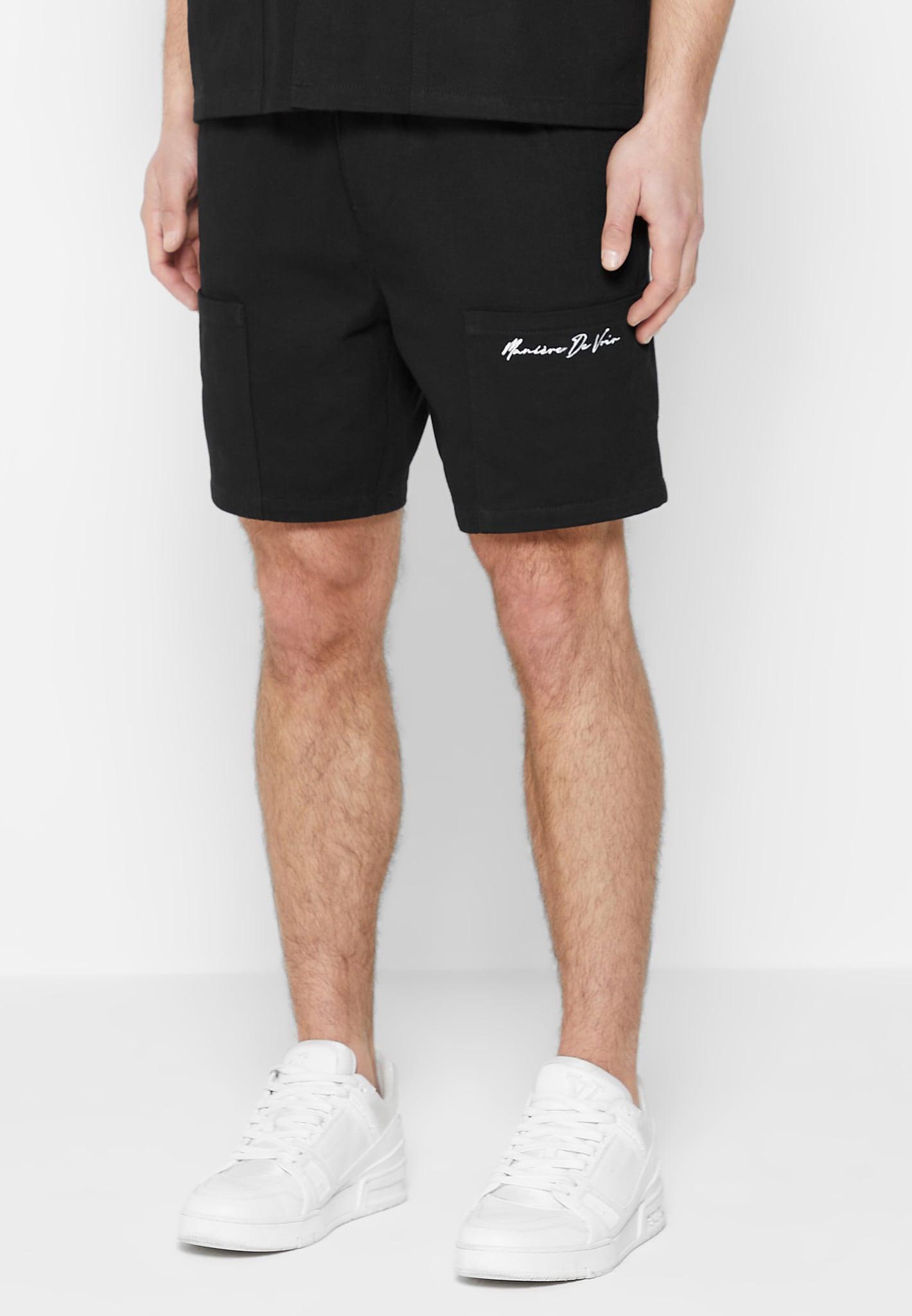 Black Light Weight Terry Simple Short Product Image
