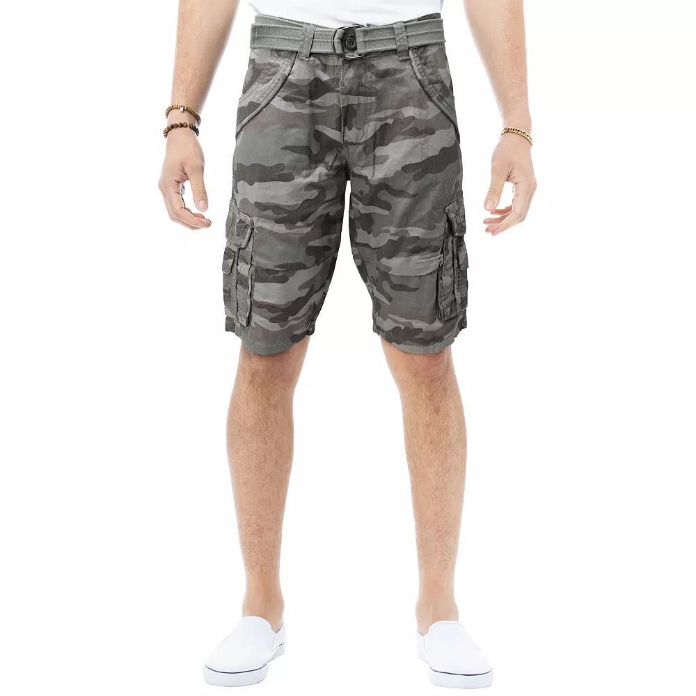 Men's Xray Belted Double-Pocket Bermuda Cargo, Size: 42, Grey Product Image