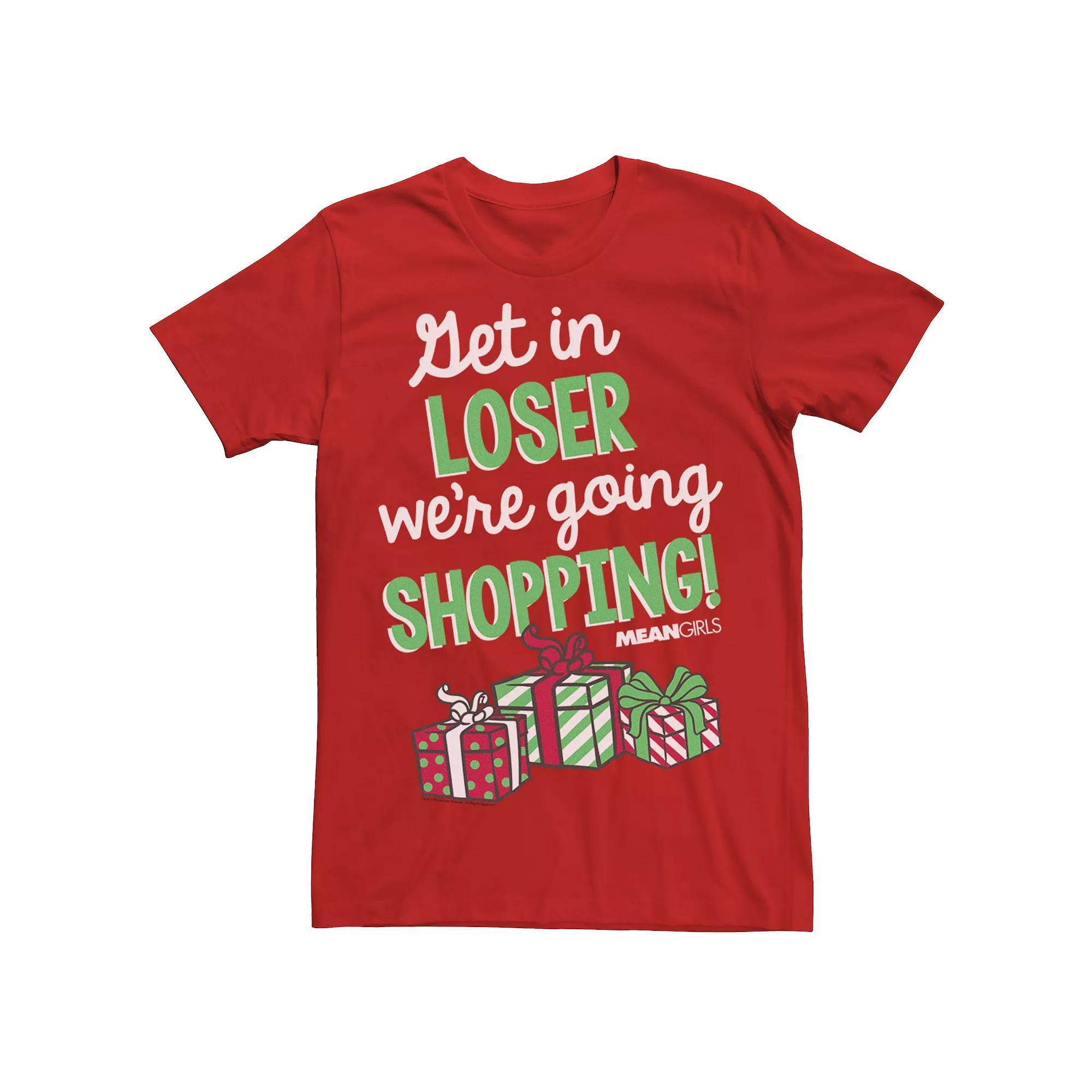 Men's Mean Girls We're Going Shopping Holiday Text Sweatshirt, Size: Large, Red Product Image