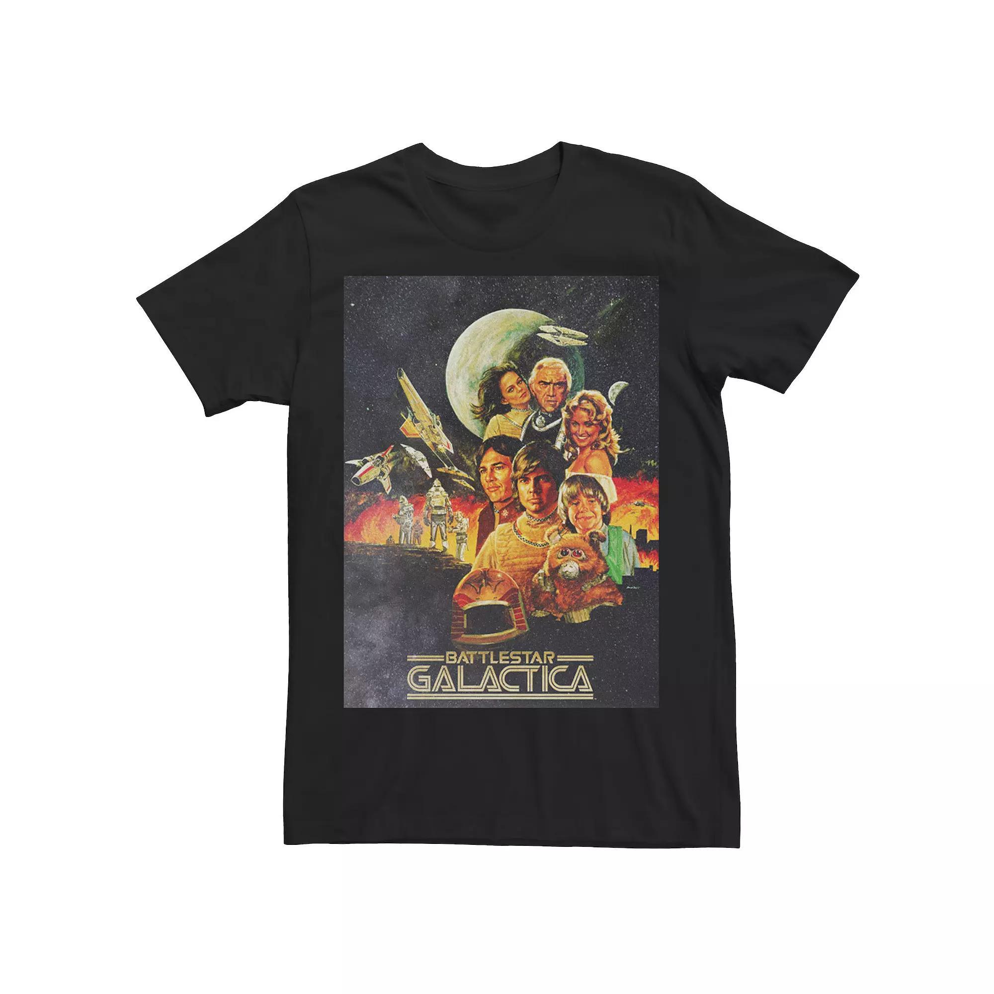 Men's Battlestar Galactica Vintage Poster Tee, Size: 3XL, Black Product Image