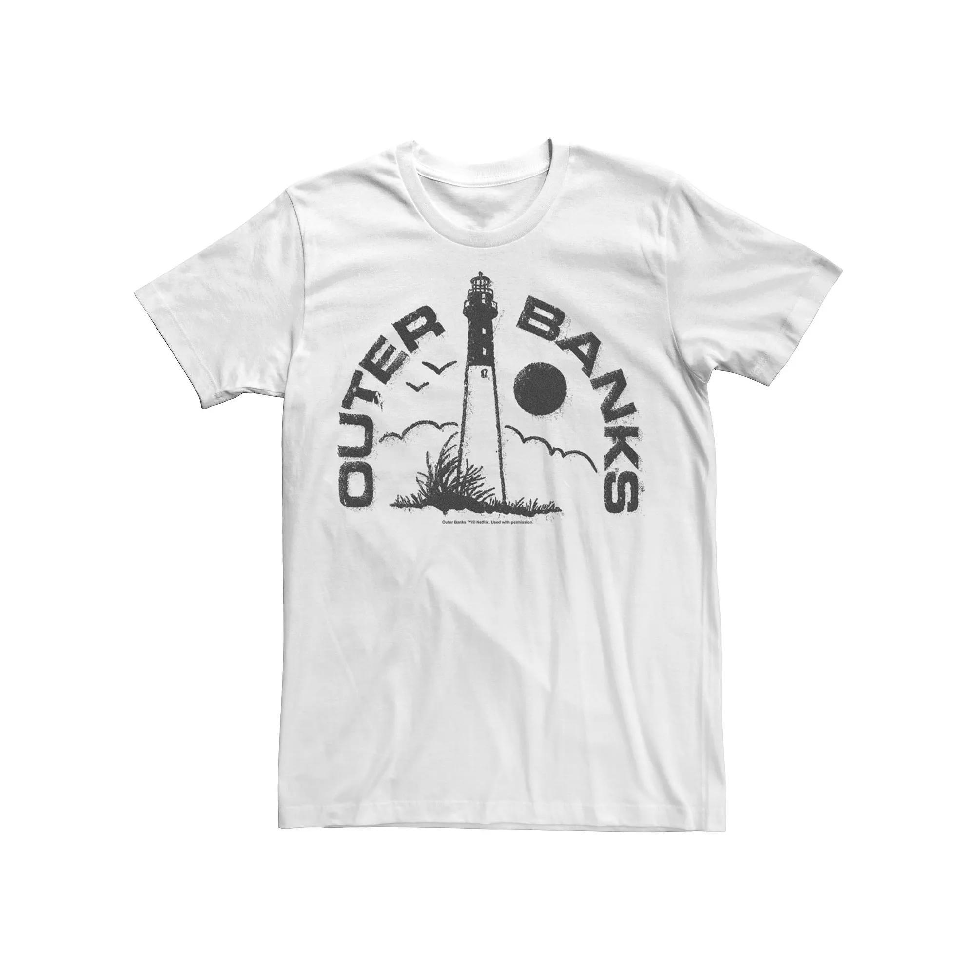 Men's Outer Banks Landscape Stamp Tee, Boy's, Size: XL, White Product Image