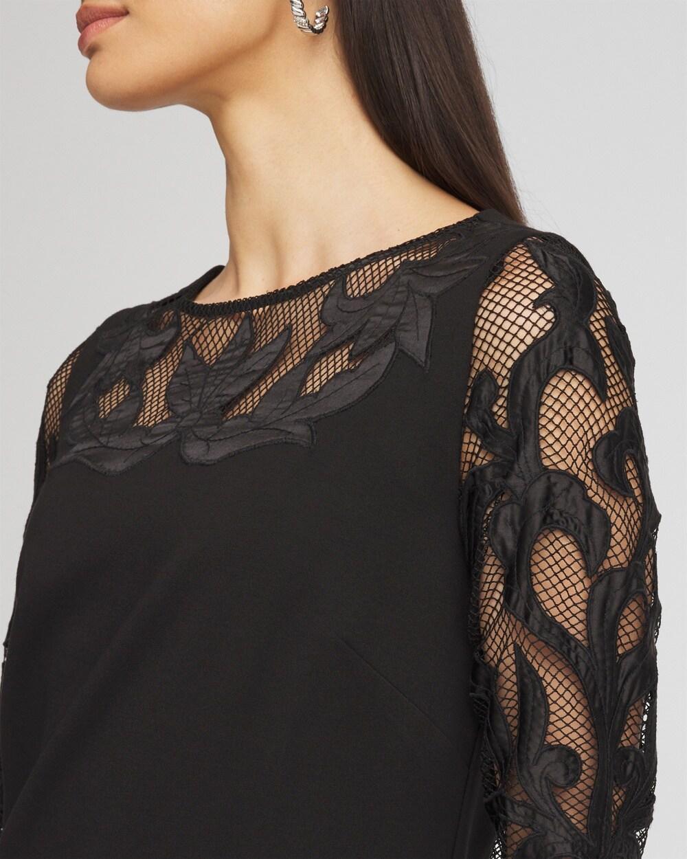 Mesh Floral Ponte Sheath Dress Product Image