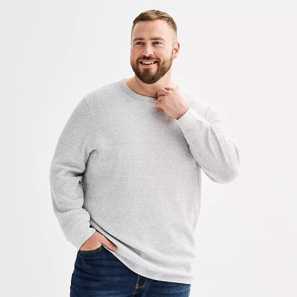 Big & Tall Sonoma Goods For Life® Essential Thermal Long Sleeve Tee, Men's, Size: Medium Tall, Light Grey Grey Product Image