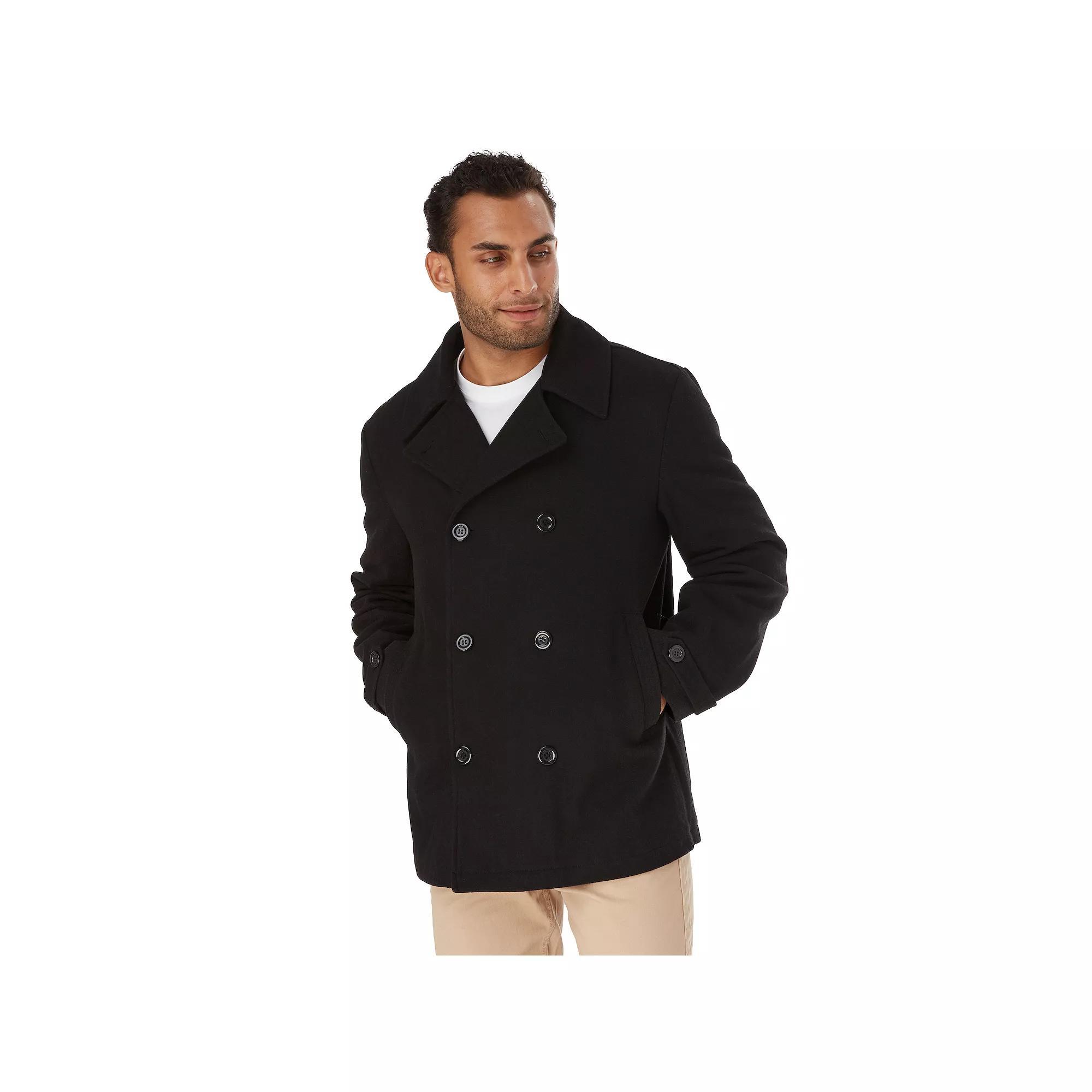 Men's Apt. 9® Wool Peacoat, Size: XXL, Black Product Image