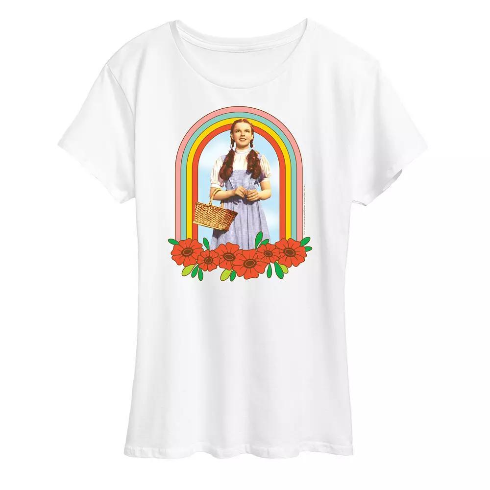 Womens Wizard of Oz Dorothy Rainbow Graphic Tee, Girls Grey Gray Product Image