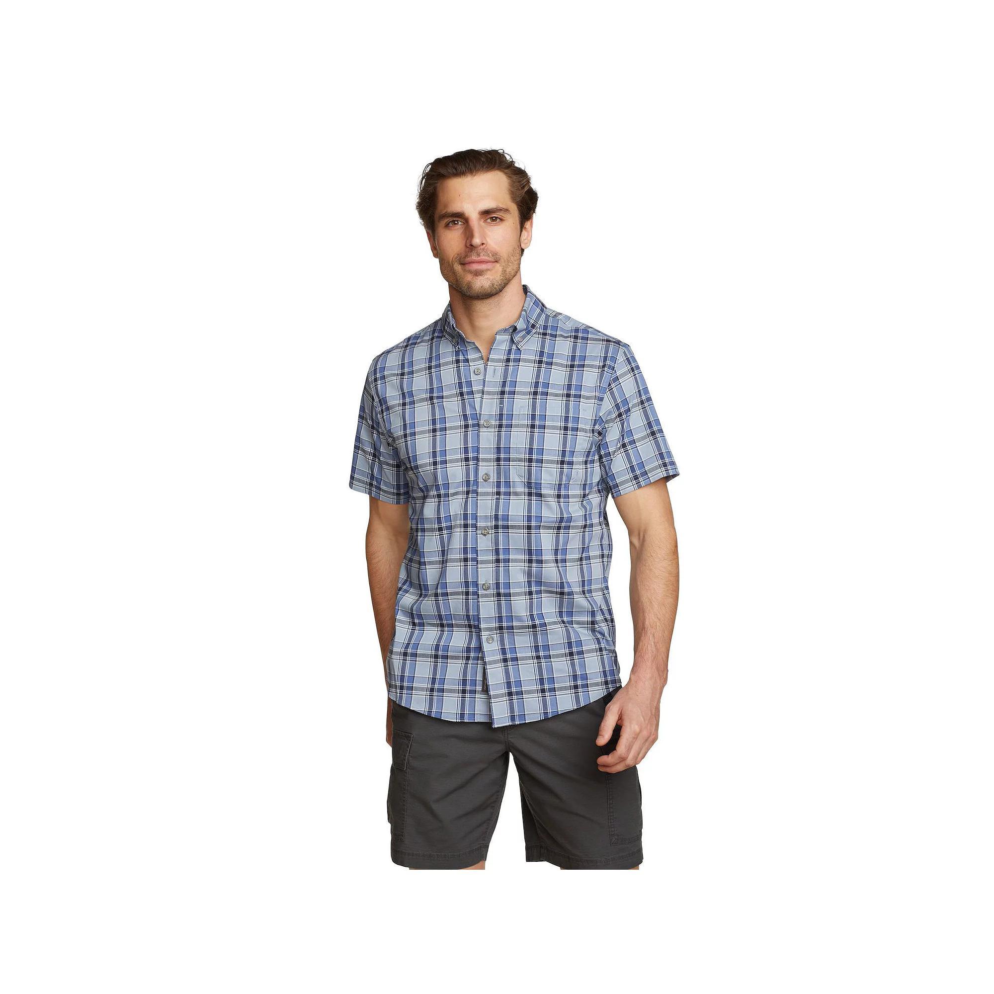Men's Eddie Bauer UPF 50 Voyager Short Sleeve Button-Down Shirt, Size: Small, Dijon Product Image