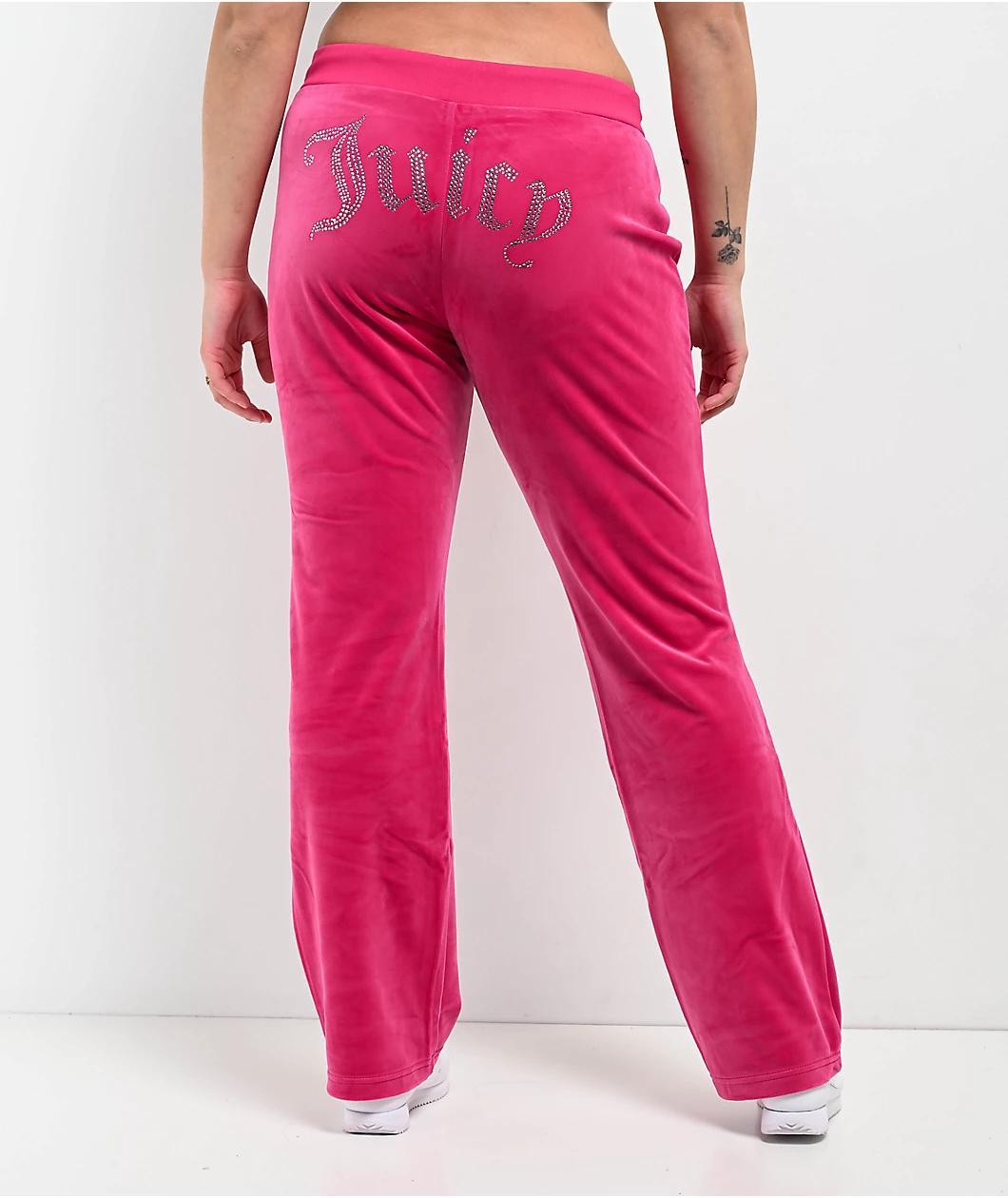 Juicy Couture OG Big Bling Free Love Velour Track Pants Product Image