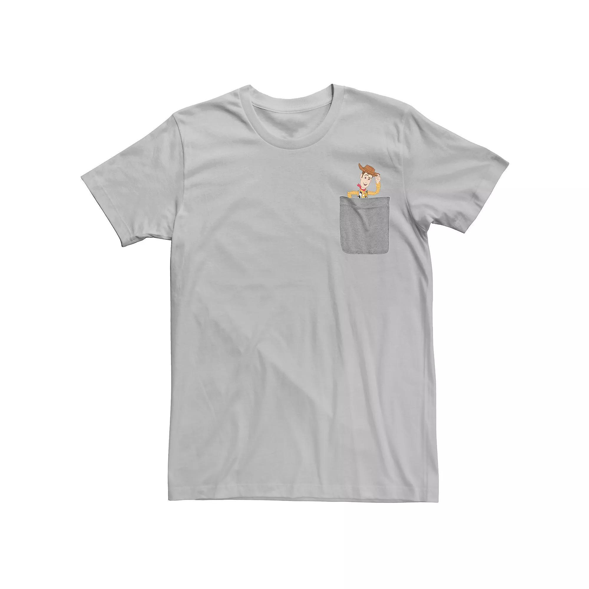Disney / Pixar's Toy Story Buzz Lightyear and Woody Men's Pocket Tee, Size: XXL, Light Blue Product Image