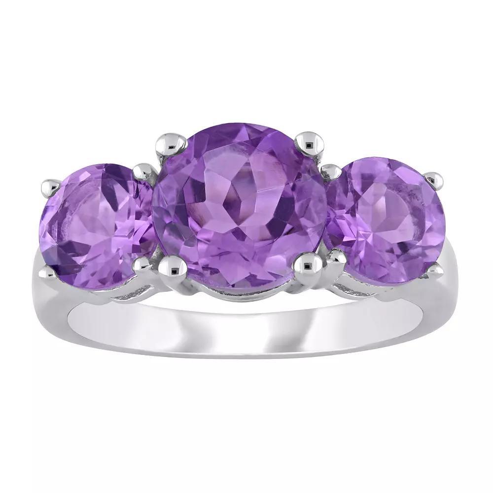 Stella Grace Sterling Silver Amethyst 3-Stone Ring, Women's, Size: 7 Product Image