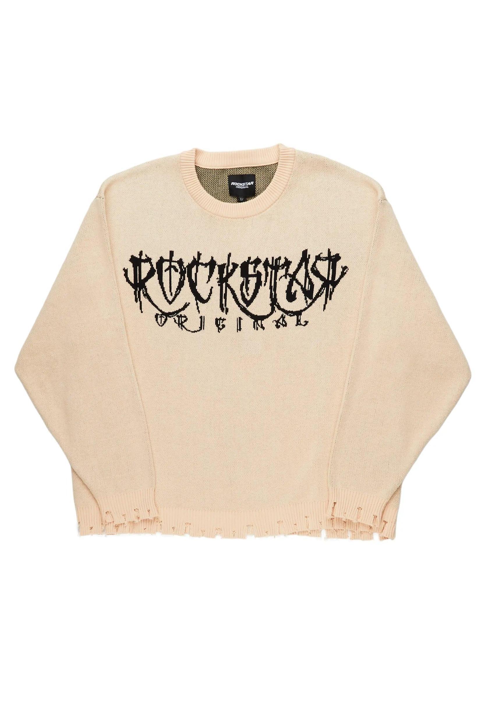 Kaleb Beige Knit Sweater Male Product Image