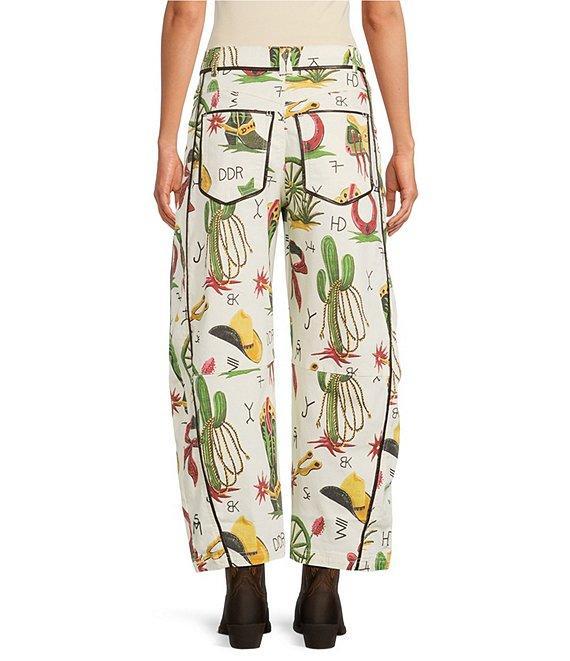Double D Ranch Atomic Ranch Printed Wide Leg Cropped Jeans Product Image