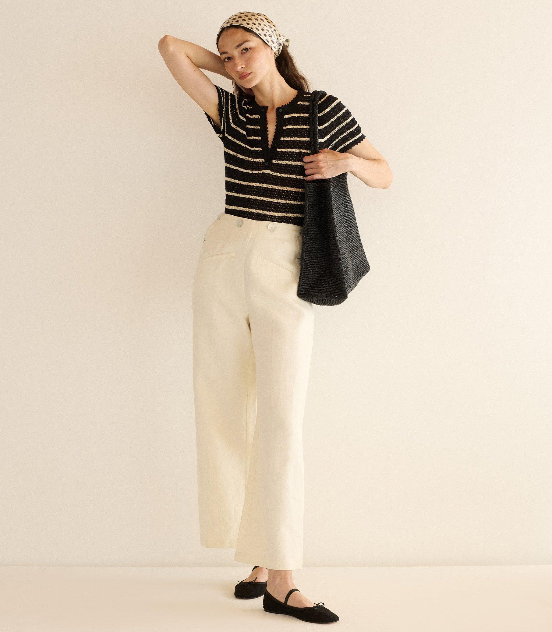 BRANDIE TOP -- NOIR ALLAIRE STRIPE Product Image