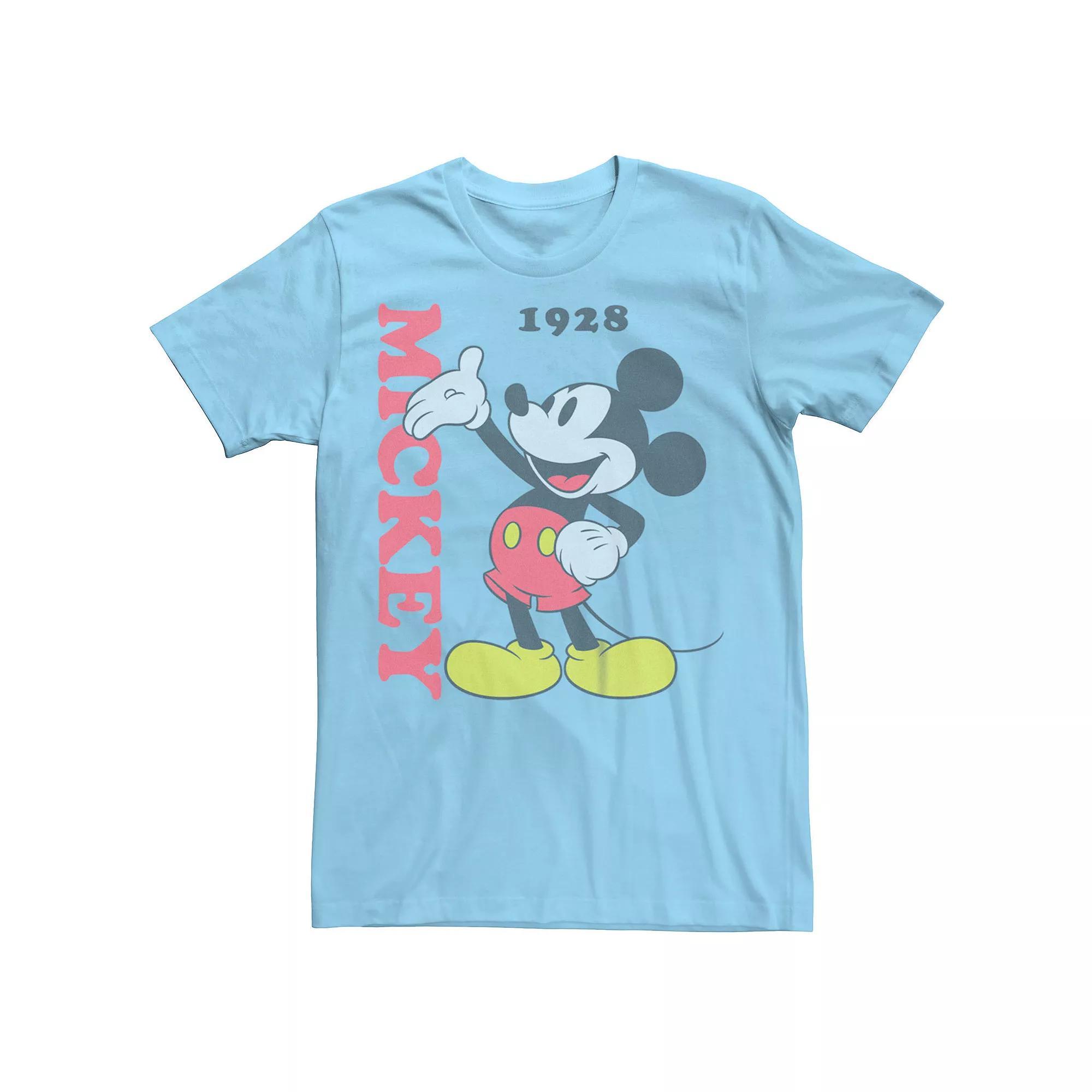 Men's Disney's Mickey Mouse Classic Happy Wave 1928 Tee, Size: Small, Light Blue Product Image