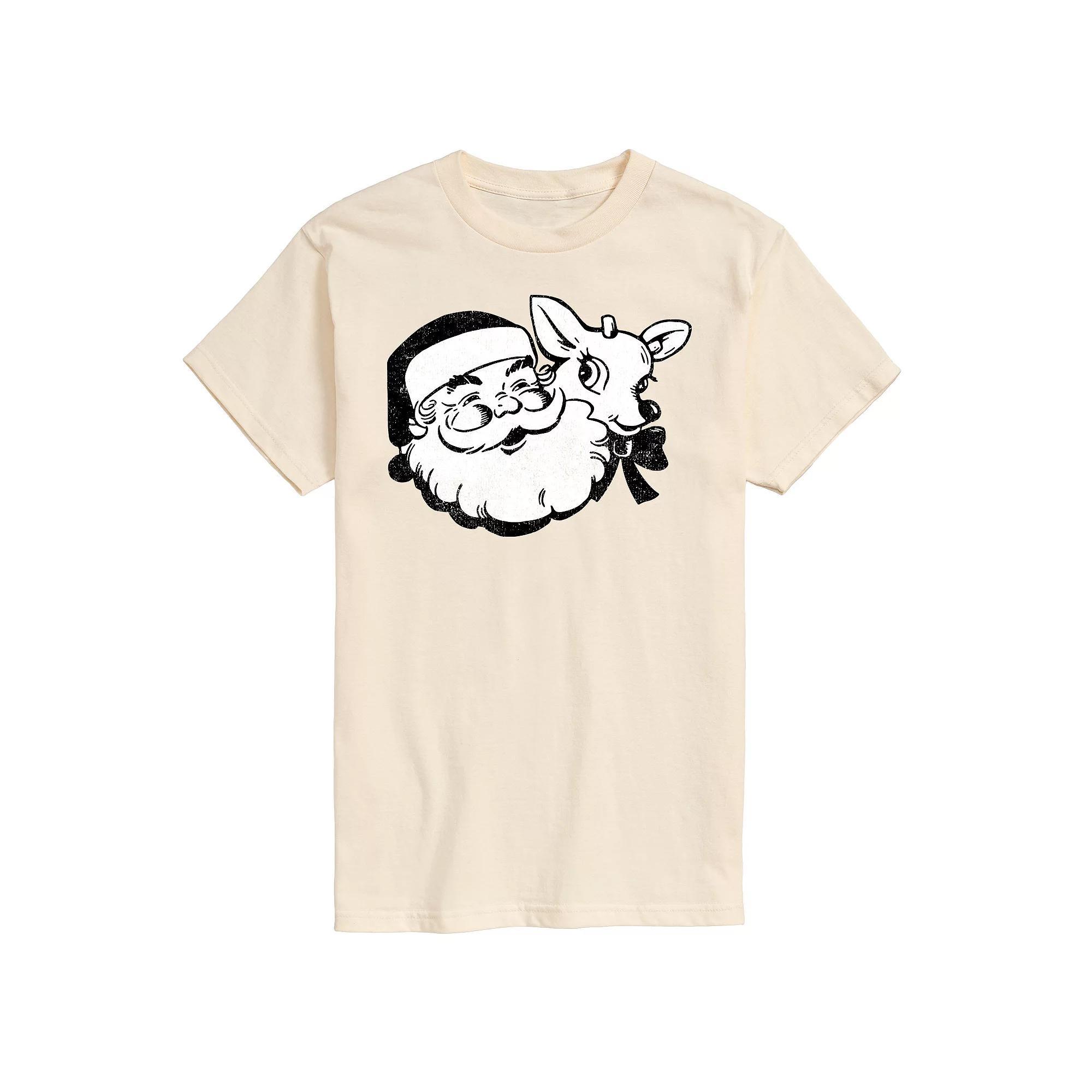 Mens Santa & Reindeer Graphic Tee Product Image