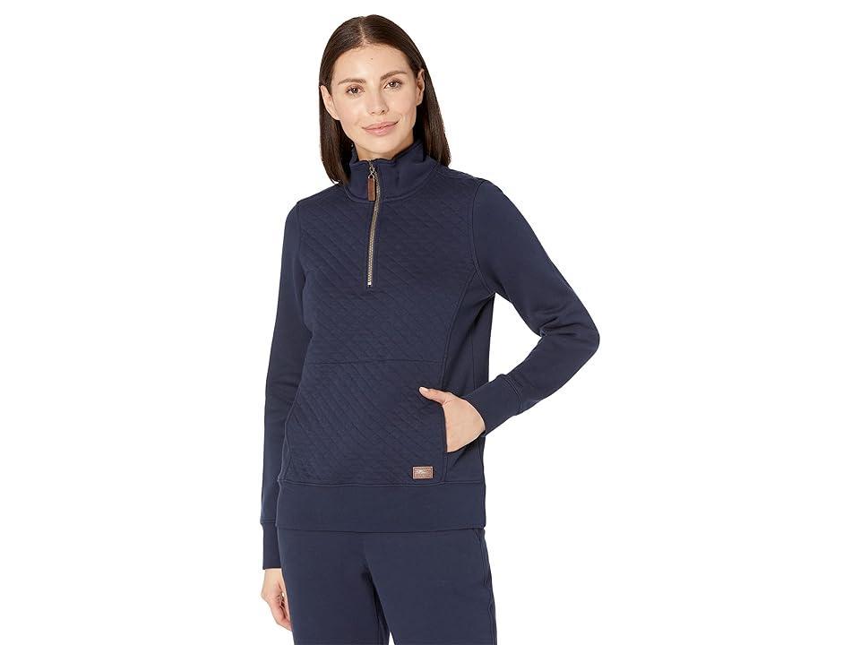L.L.Bean Quilted Knit Stand Collar Long Sleeve Kangaroo Pocket Quarter Product Image