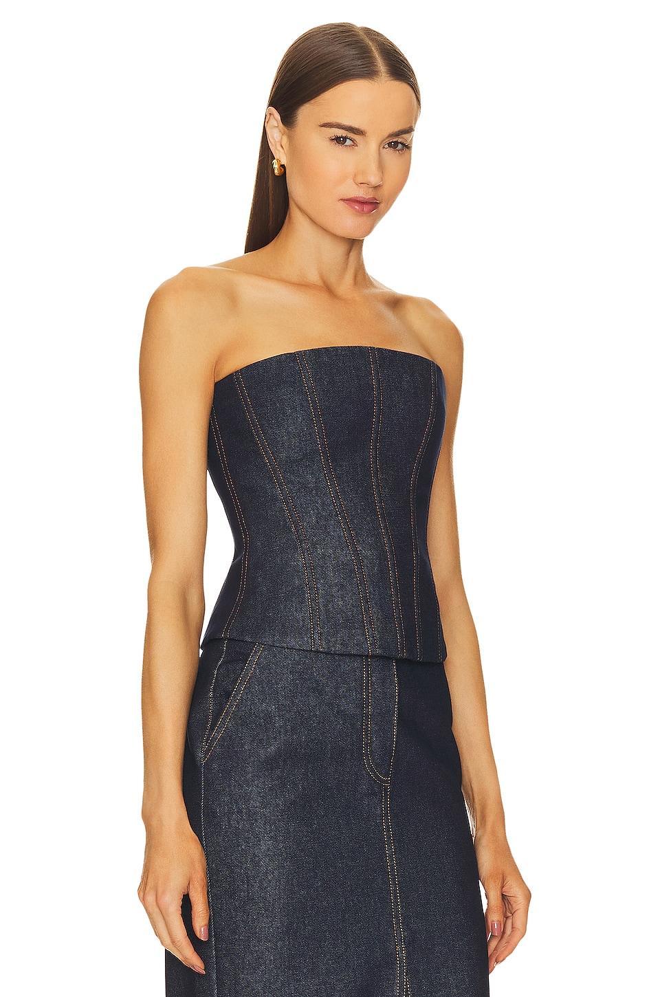 Denim Corset Top Rozie Corsets Product Image