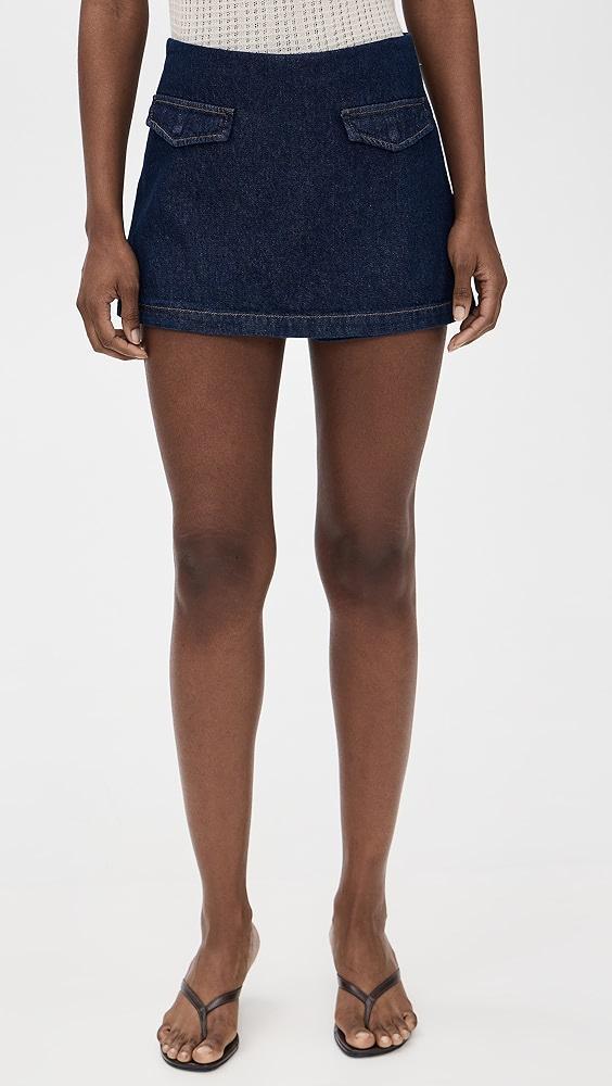 Reformation Imogen High Rise Denim Skort | Shopbop Product Image