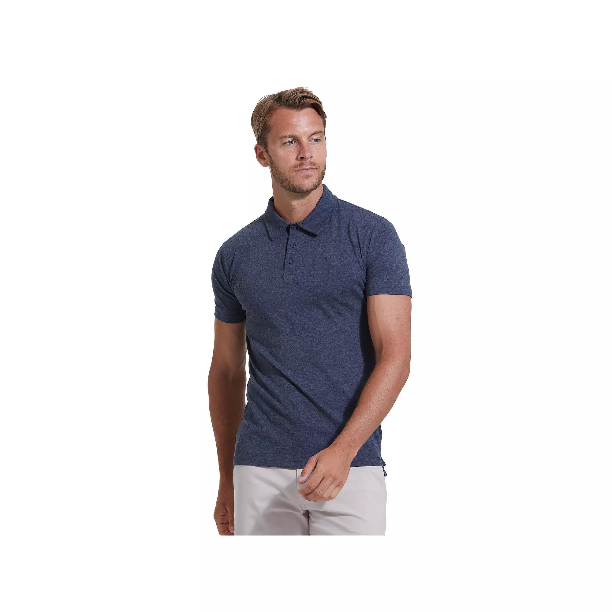 Men's True Classic Moisture-Wicking Short Sleeve Stretch Polo, Size: Large, Grey Navy Product Image
