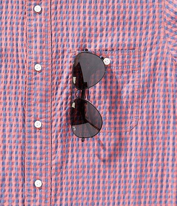 Cremieux Blue Label Performance Stretch Gingham Seersucker Short Sleeve Woven Shirt Product Image