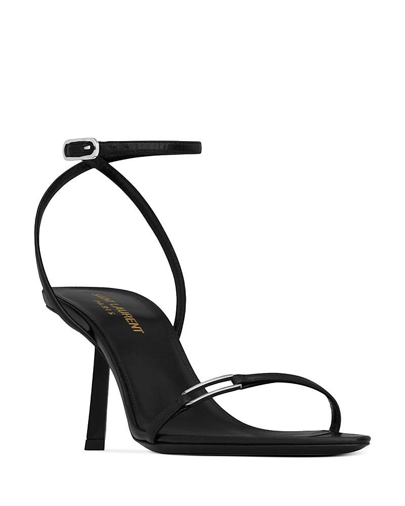 Saint Laurent Womens Kitty Sandals in Shiny Leather Product Image