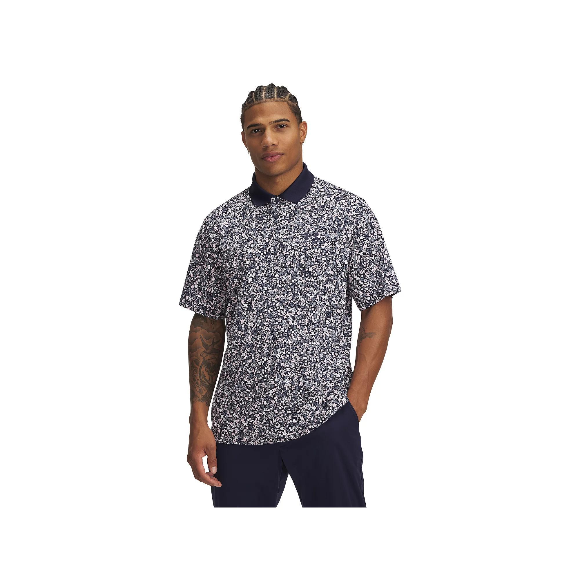 Men's Under Armour Matchplay Printed Polo, Size: Medium, Blue Down Pour Product Image