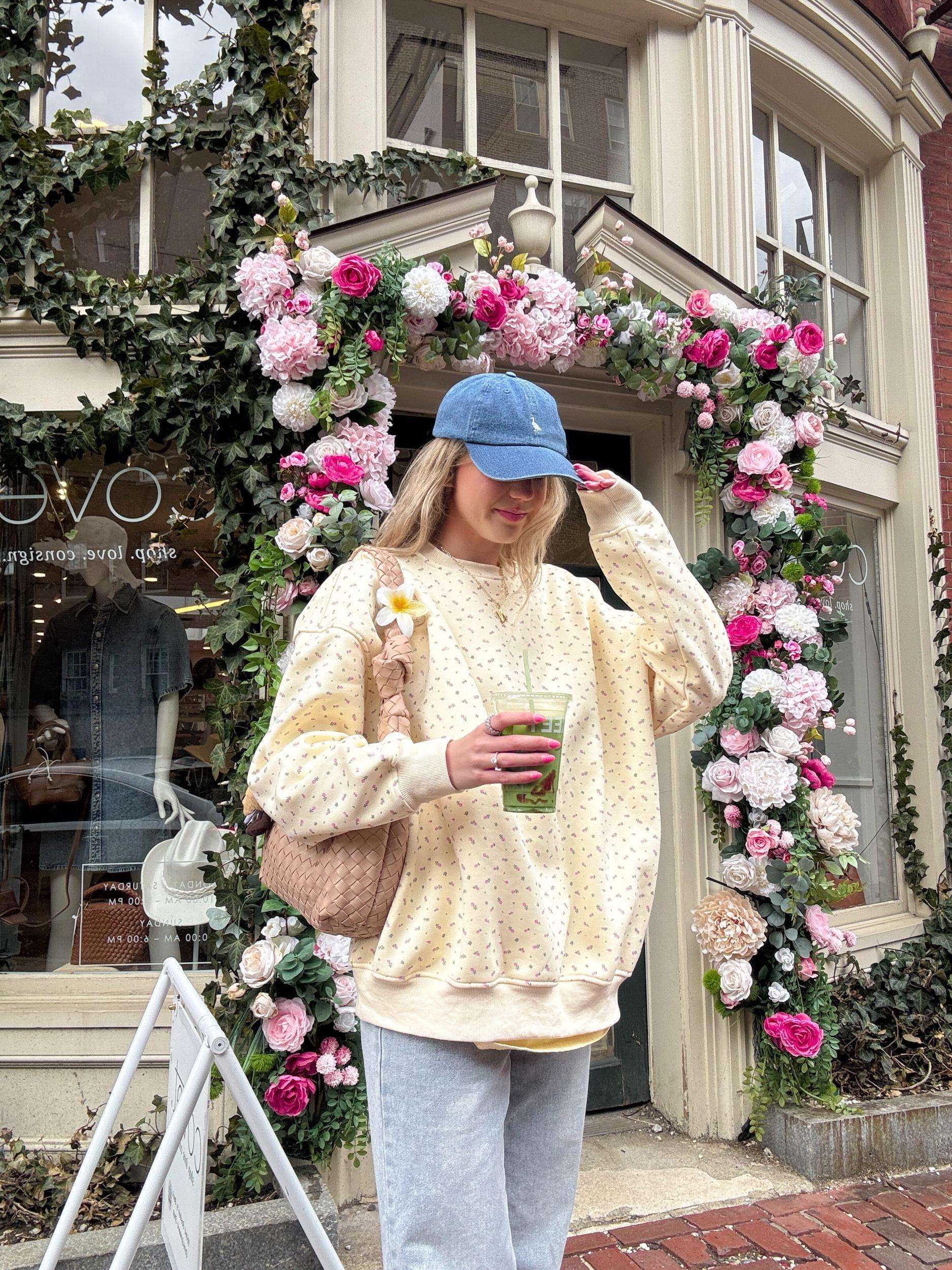 Blank Toasted Cream Roses Sweatshirt Product Image