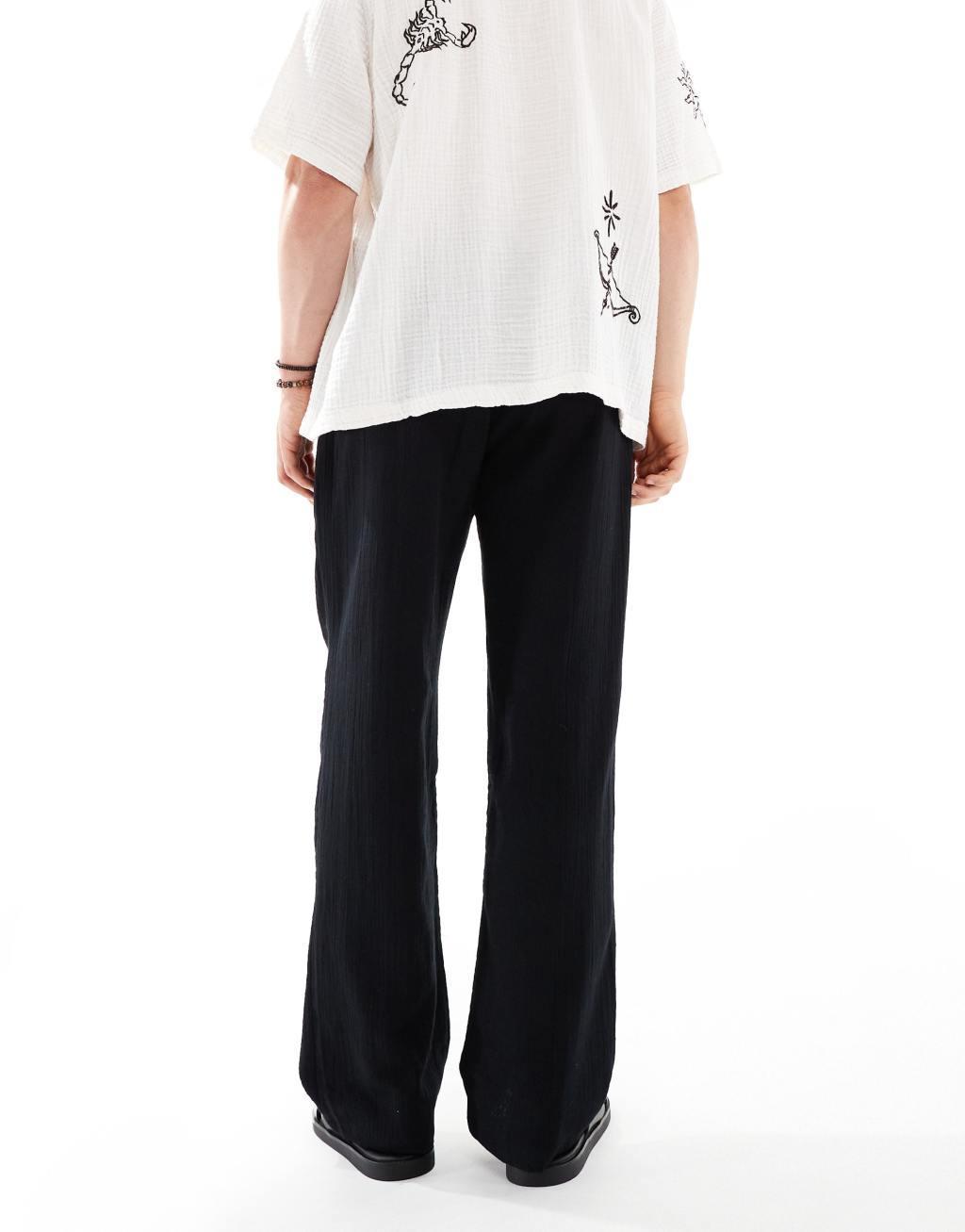 Bershka textured pants in black - part of a set Product Image