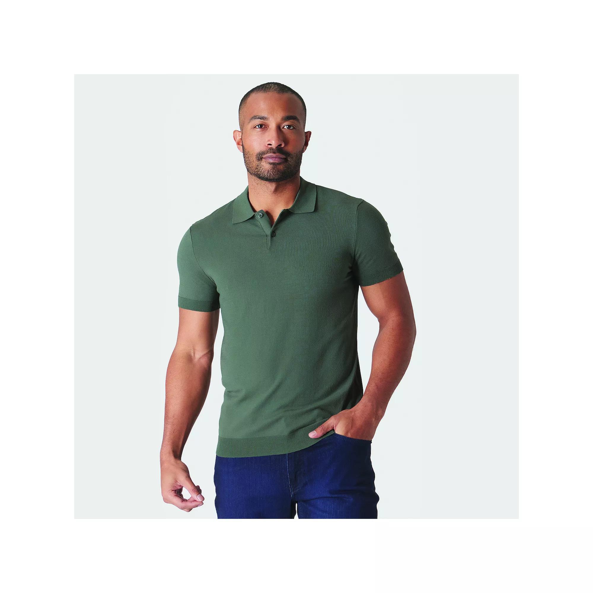 Men's True Classic Stretch Short Sleeve Sweater Polo, Size: Large, Moss Green Product Image