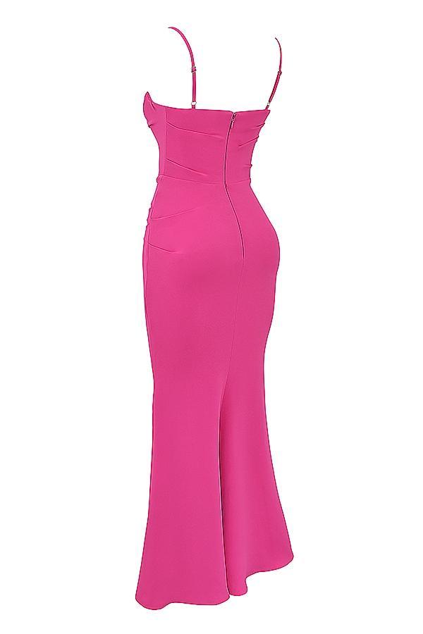Milena Hot Pink Corset Maxi Dress Product Image