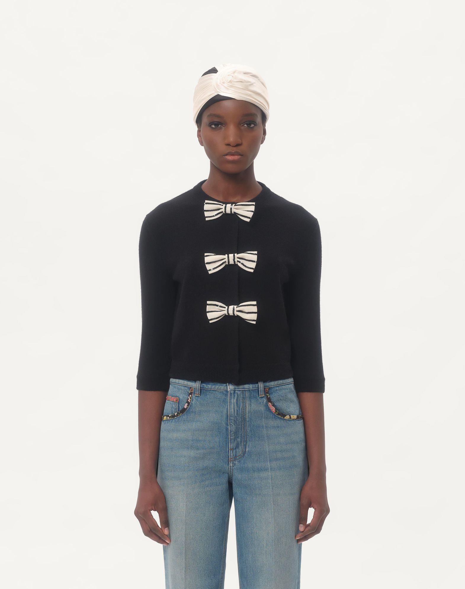 Cardigan With Embroidered Bows Product Image