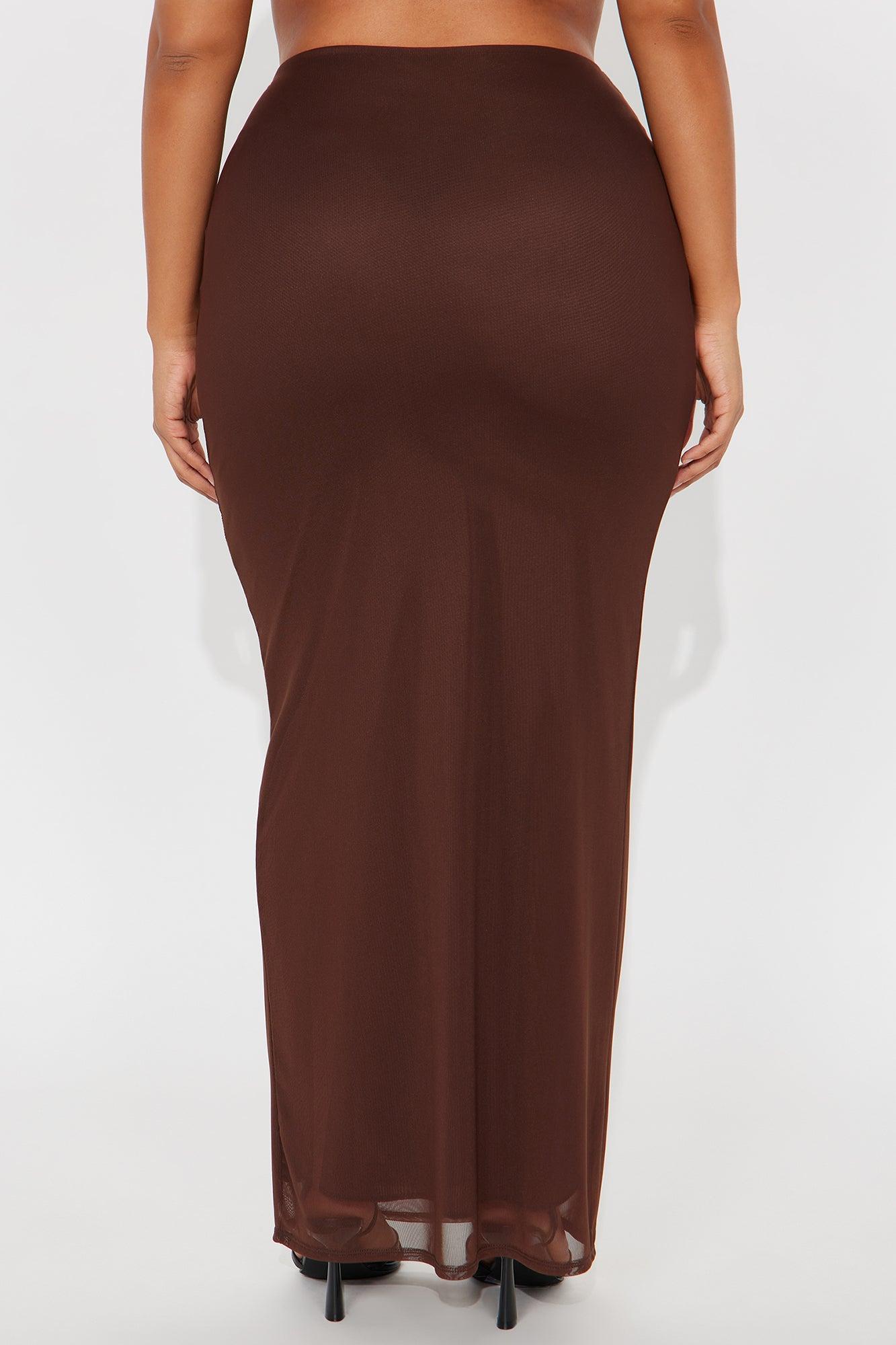 Emmeline Mesh Maxi Skirt - Chocolate Product Image