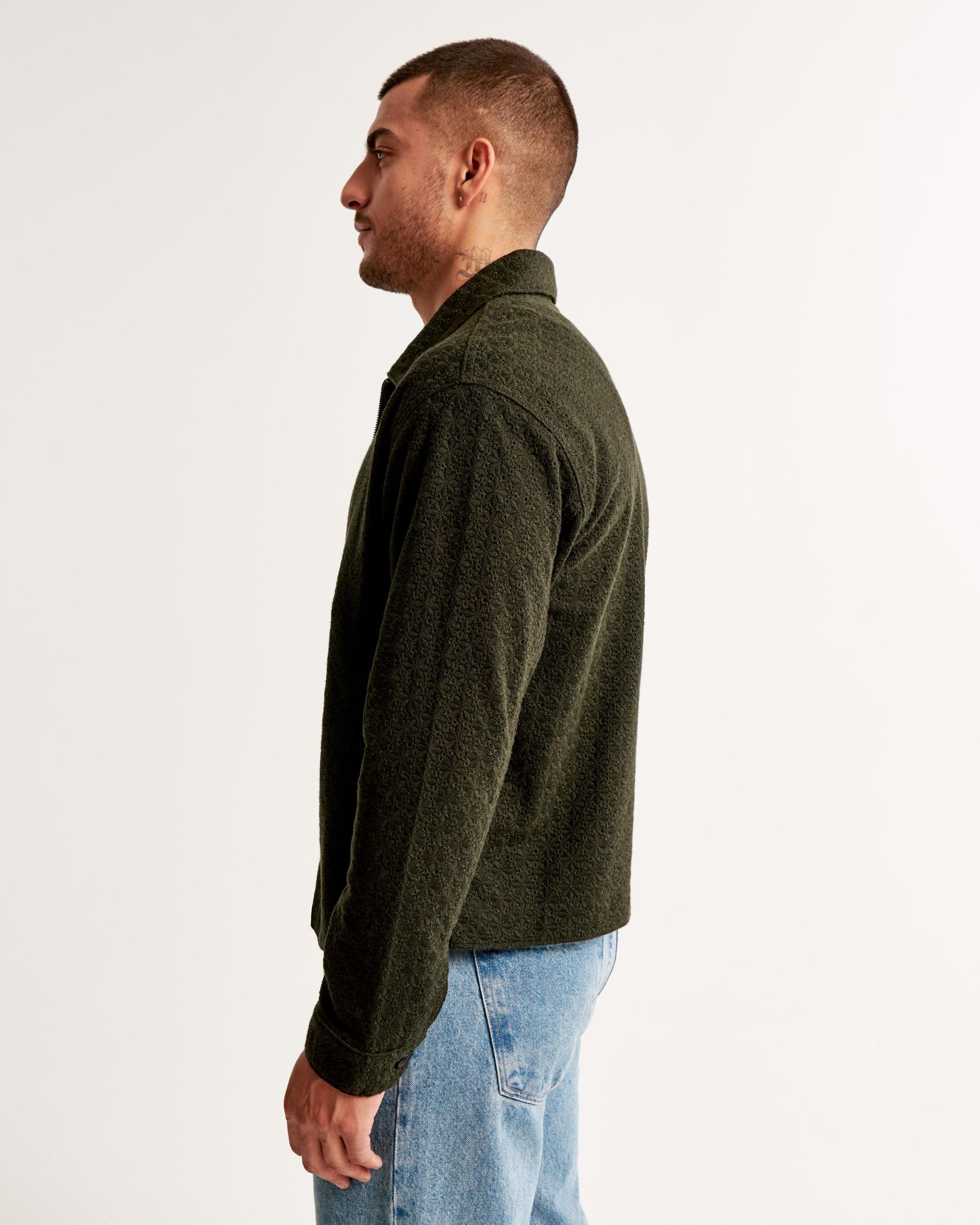 Cropped Lace Zip Trucker Jacket Product Image
