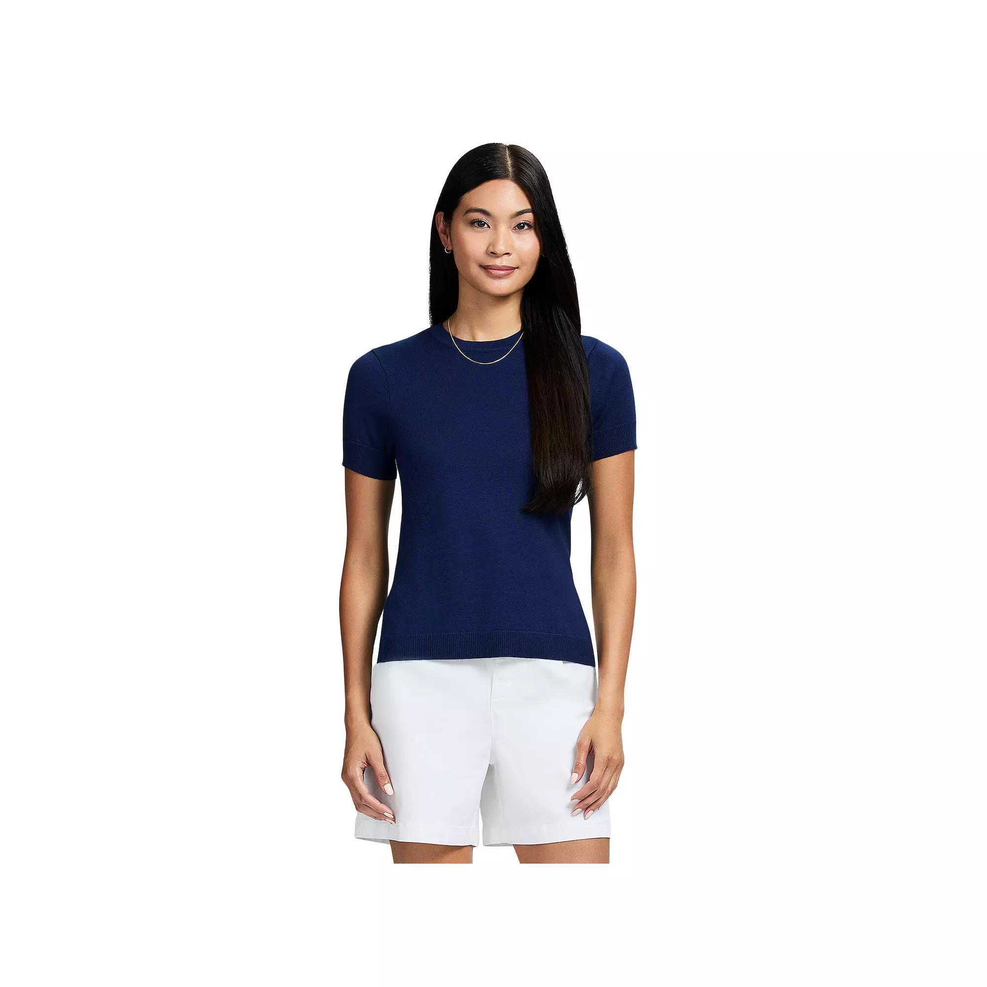 Women's IZOD Skylar Short Sleeve Sweater, Size: XL, Medieval Blue Product Image