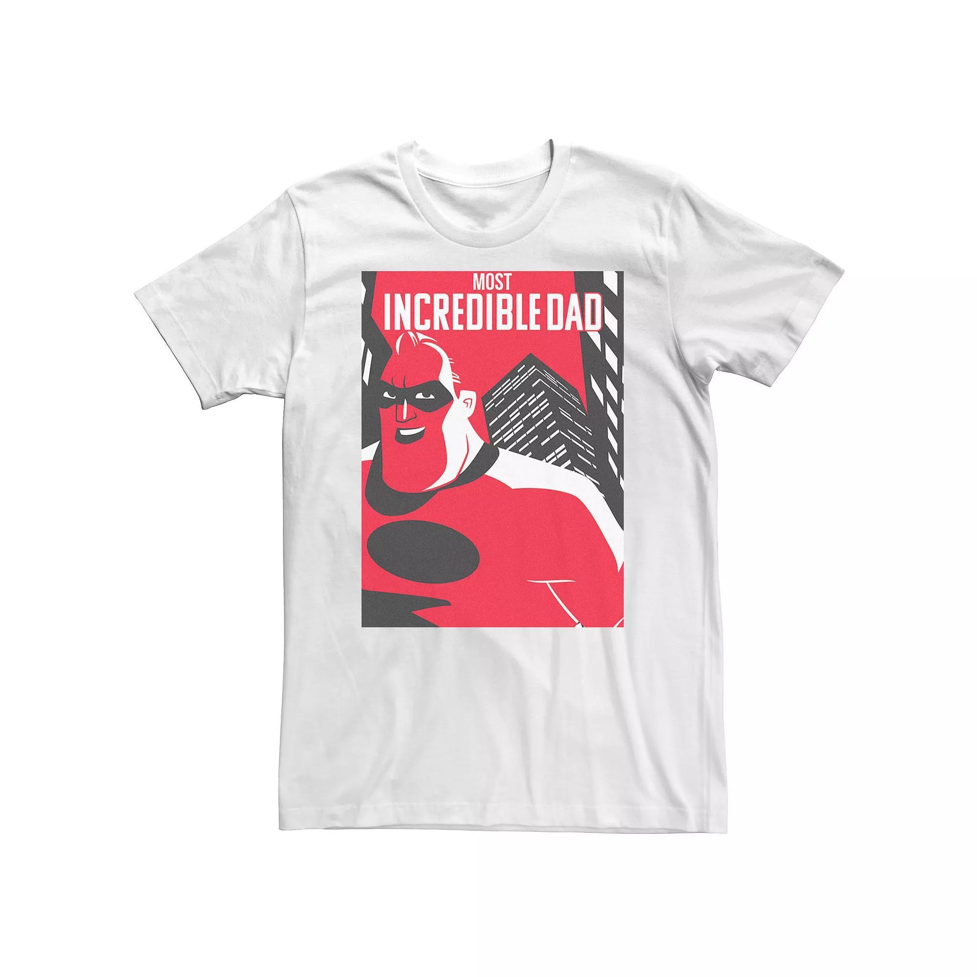 Big & Tall Disney / Pixar Incredibles 2 Dad Poster Tee, Men's, Size: 3XL Tall, White Product Image