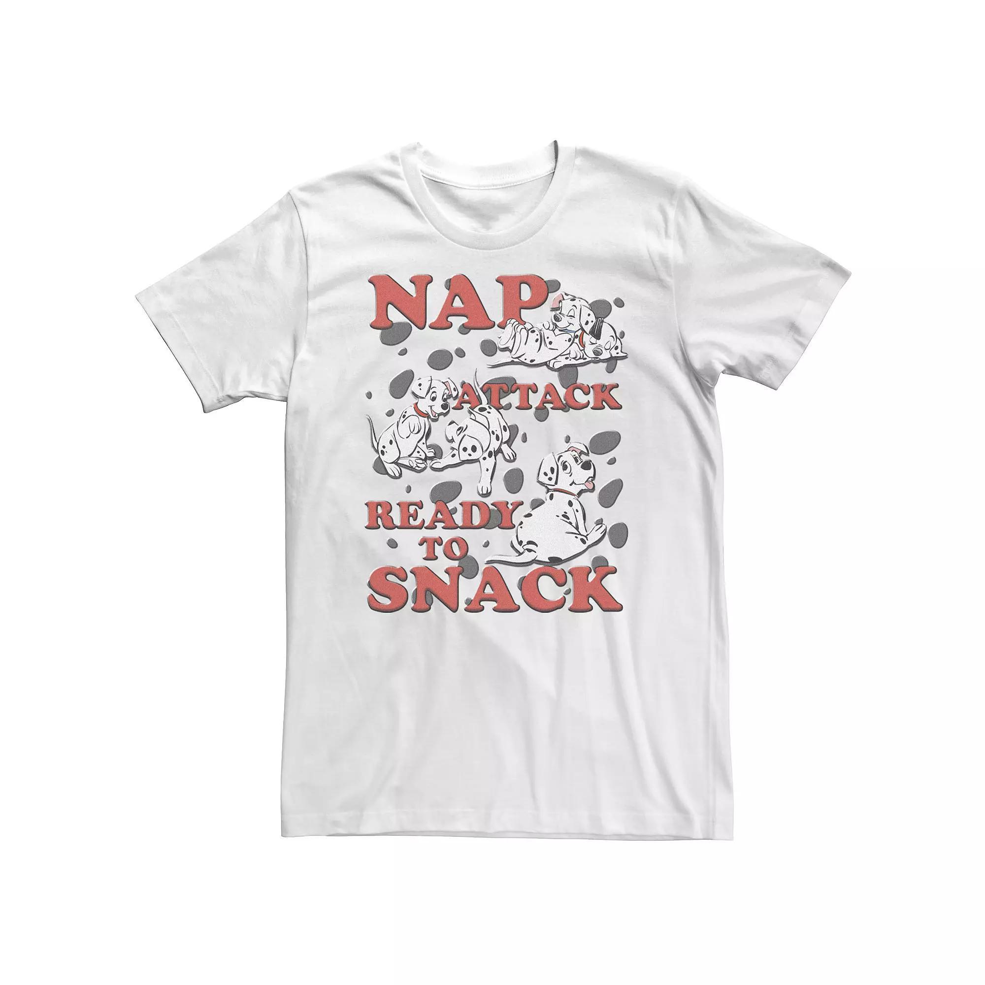 Big & Tall Disney 101 Dalmatians Nap Attack Ready To Snack Tee, Men's, Size: 4XL, White Product Image