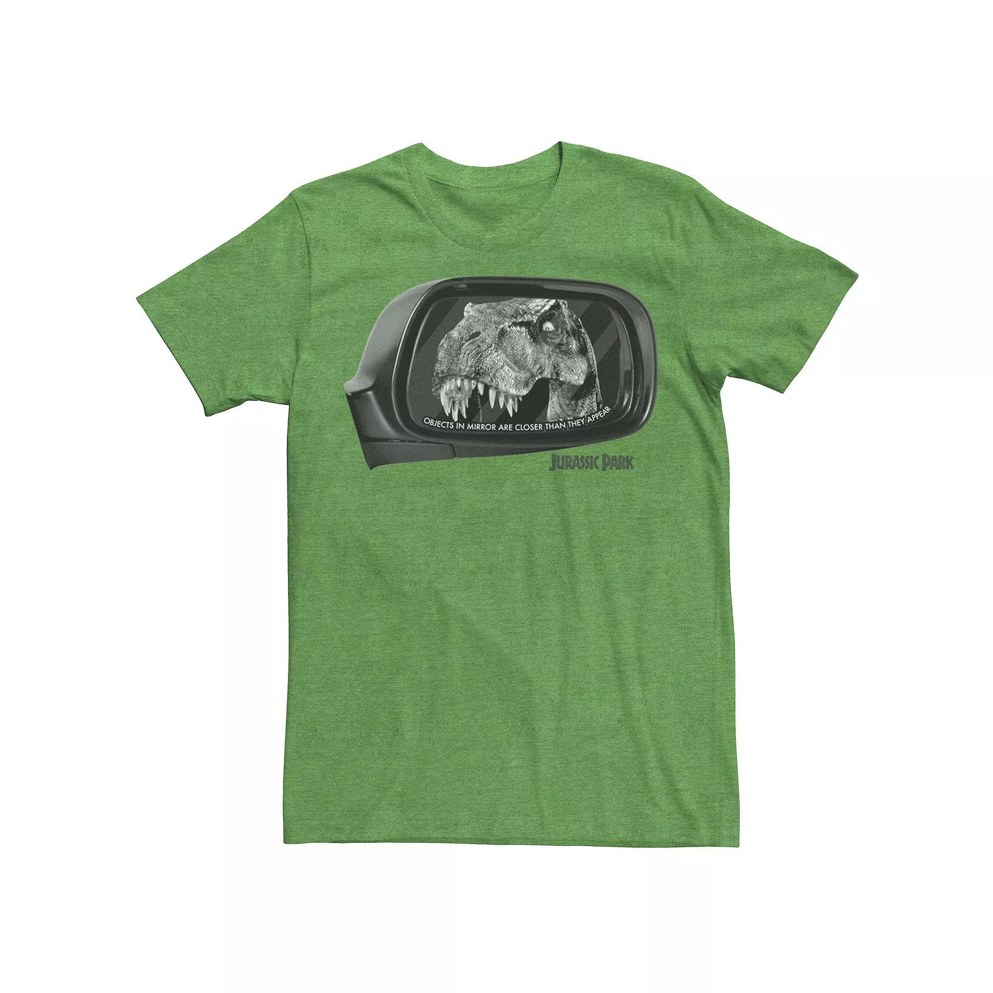 Men's Jurassic Park T-Rex In Car Side Mirror Tee, Size: XL, Royal Grey Product Image