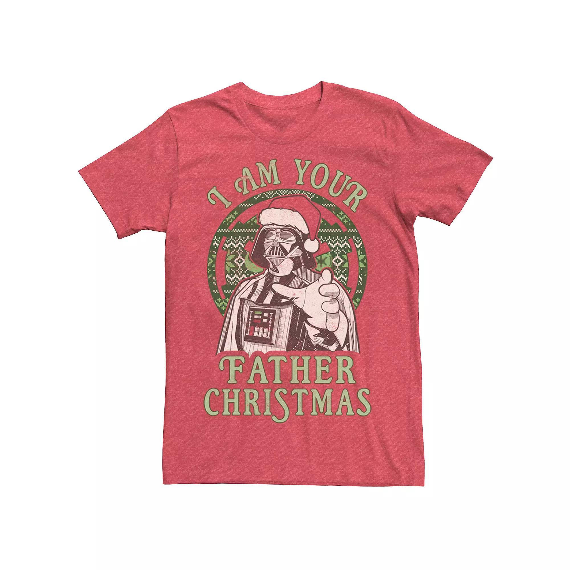 Men's Star Wars Darth Vader I Am Your Father Christmas Tee, Size: Medium, Red Grey Product Image