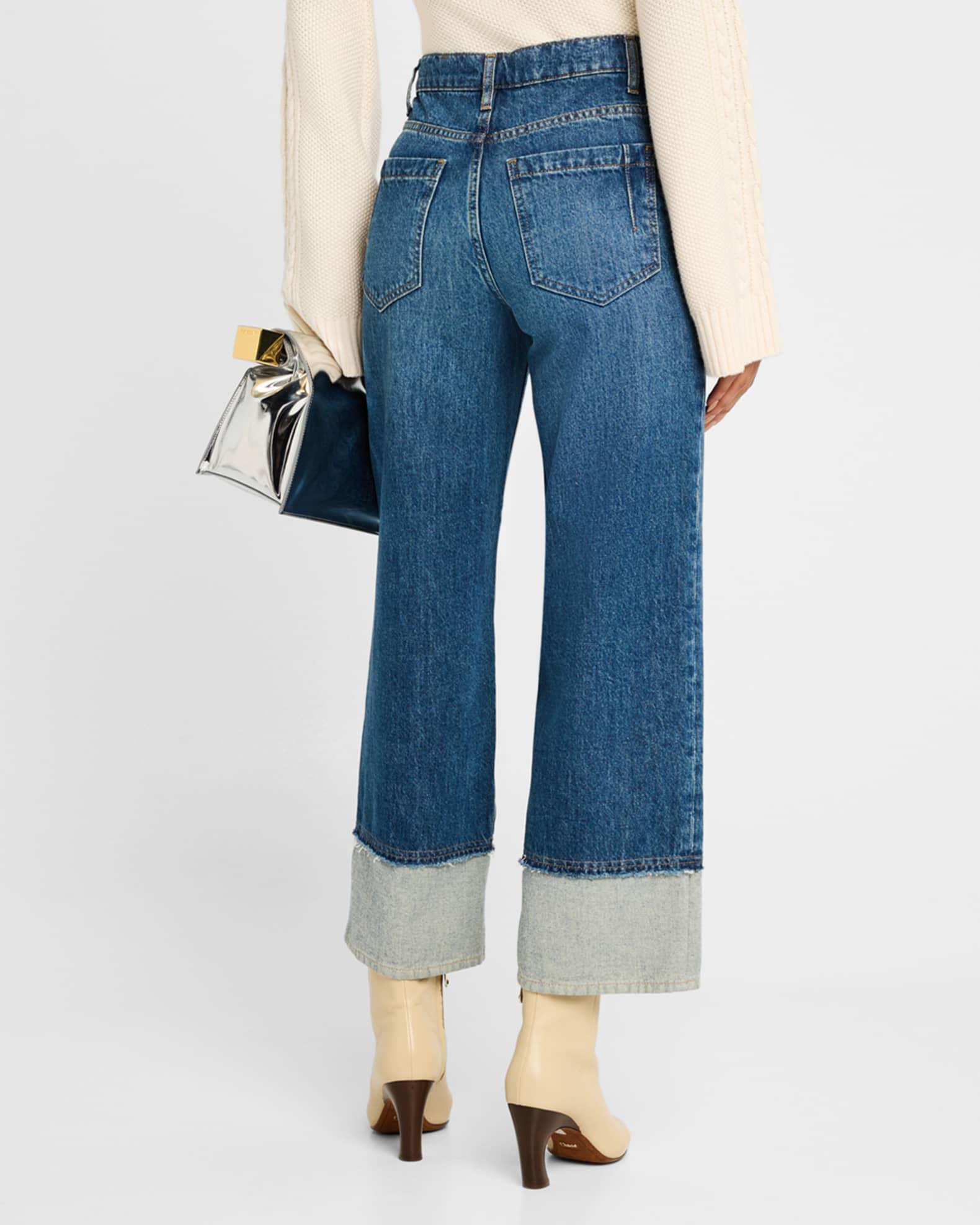 Simona Cuffed Straight-Leg Jeans Product Image