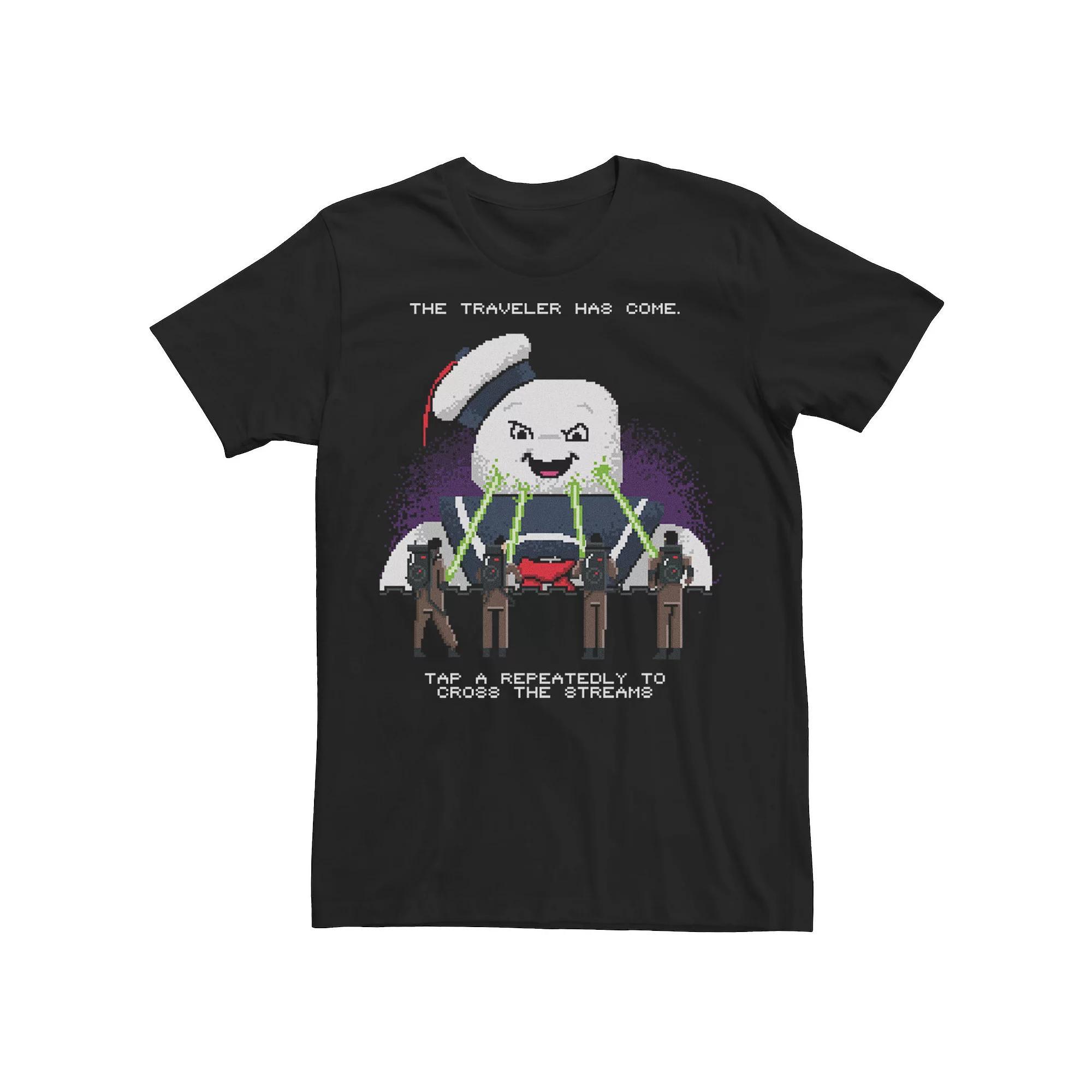 Men's Ghostbusters "Cross The Streams" 8-Bit Tee, Size: XXL, Black Product Image