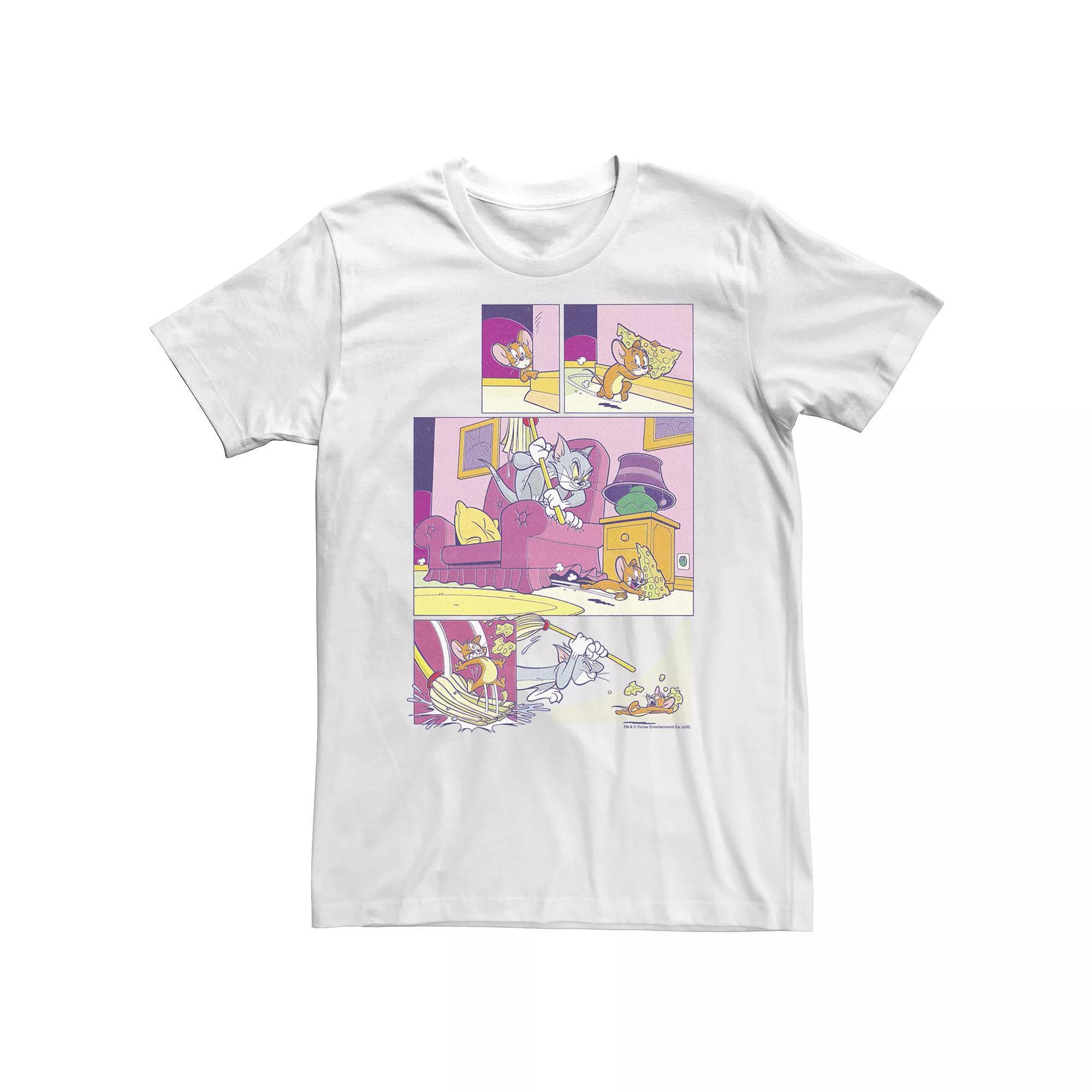 Big & Tall Tom And Jerry Cheese Comic Tee, Men's, Size: 2XLT, White Product Image